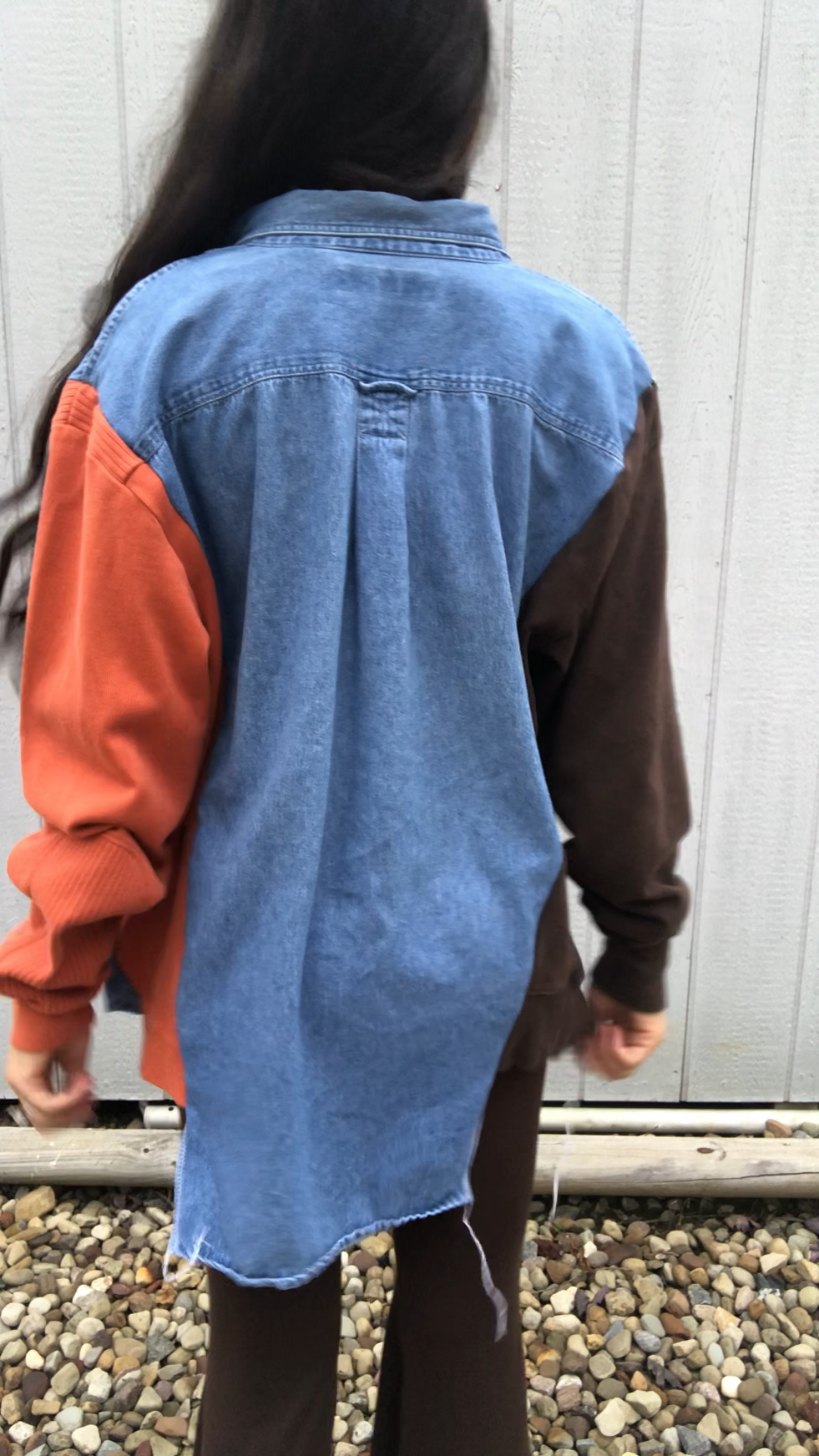 BROWNIES SWEATER SLEEVES DENIM SHIRT