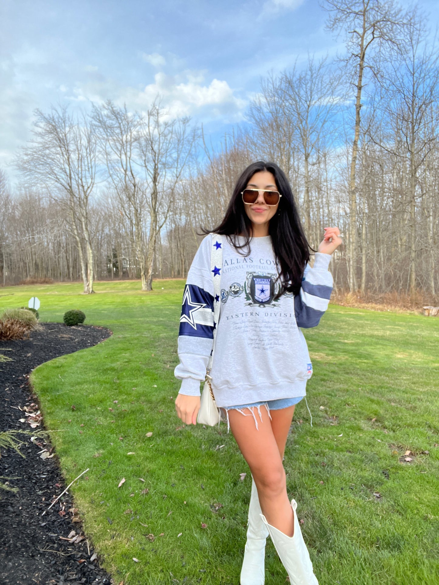 PATCH SLEEVE VINTAGE COWBOYS CREWNECK