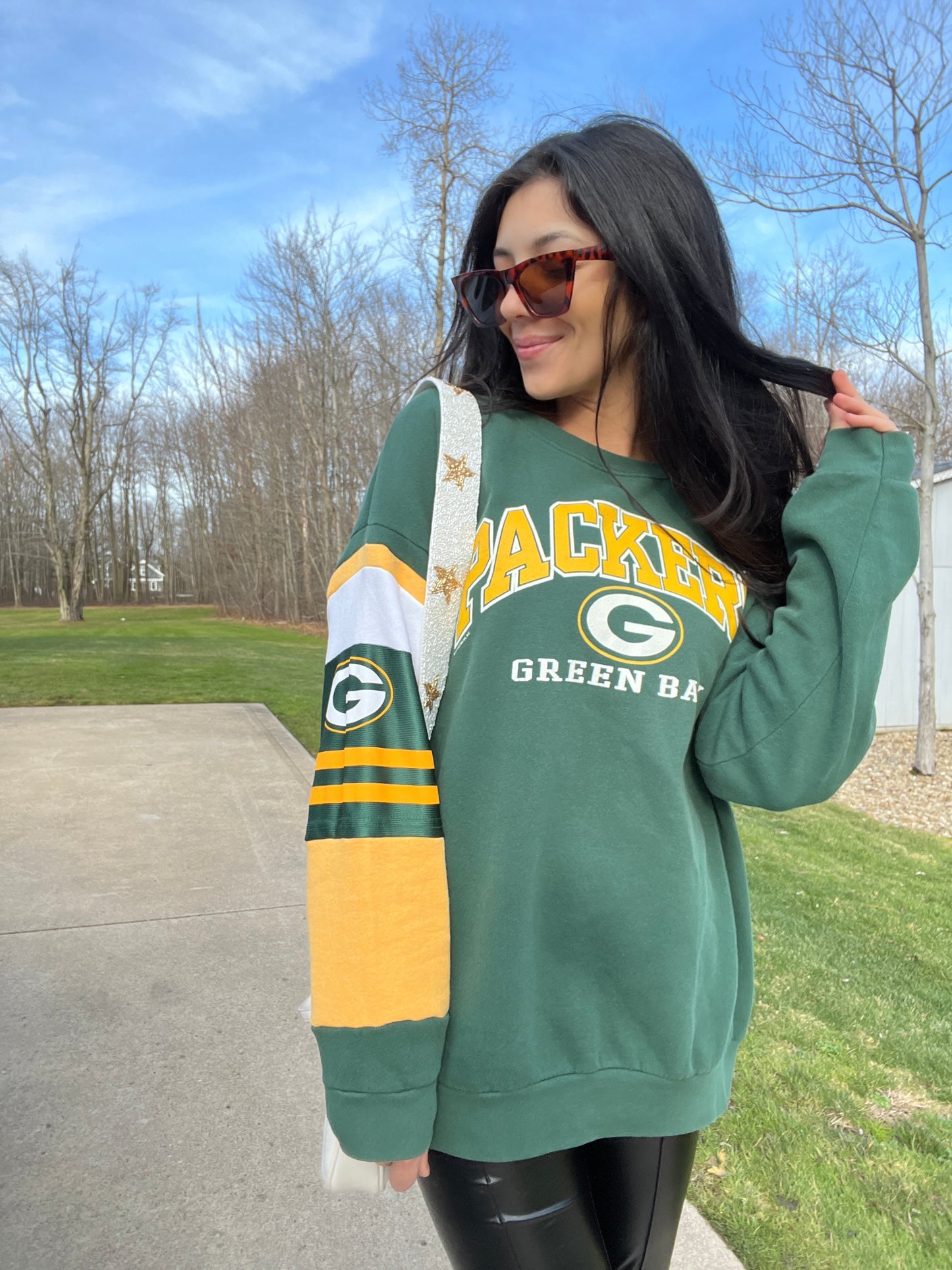 PATCH SLEEVE VINTAGE PACKERS CREWNECK