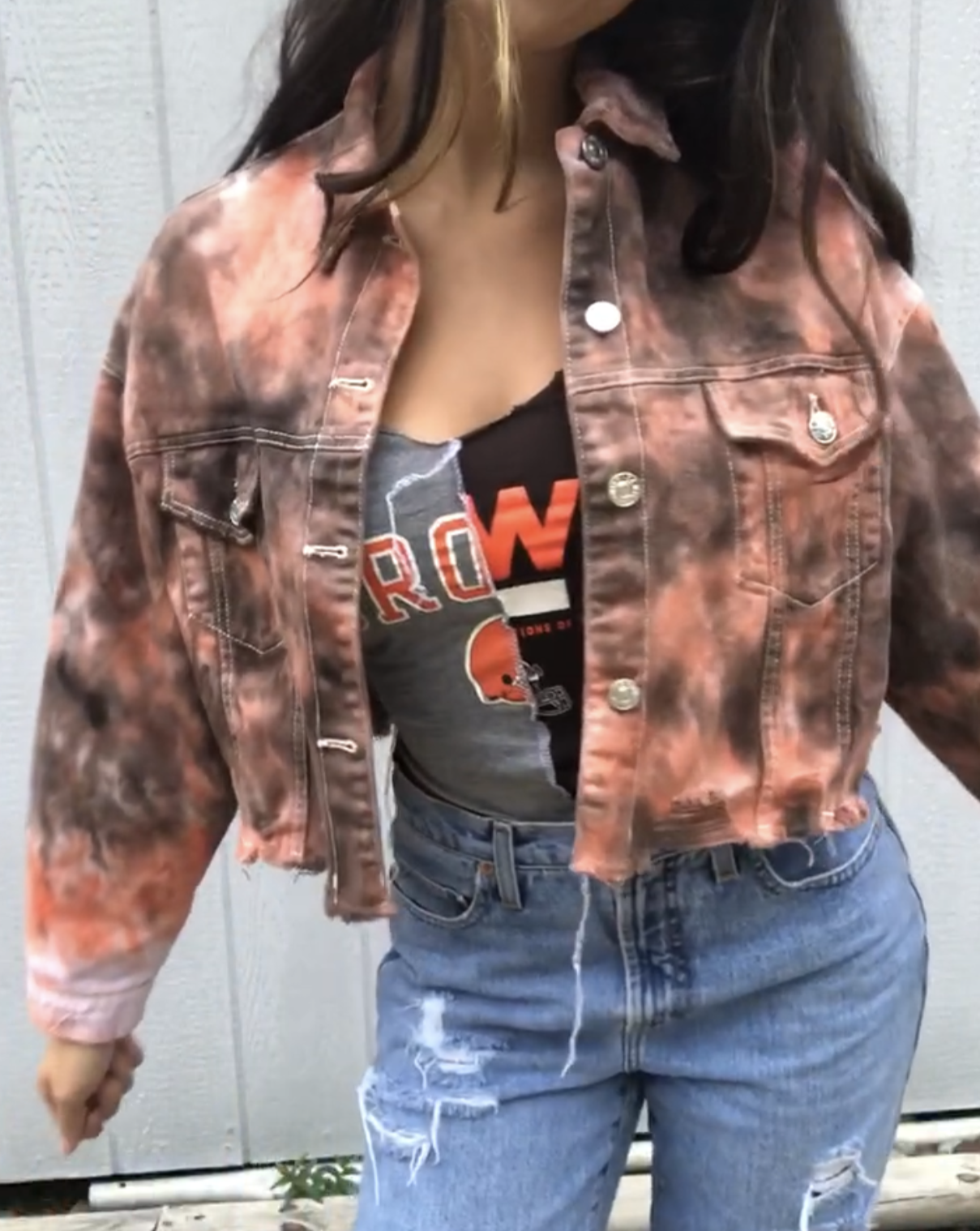 TIE DYE CROPPED JACKET