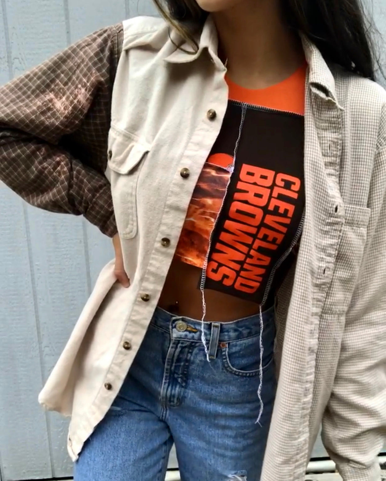 CLEVELAND BROWNS PATCHWORK FLANNEL
