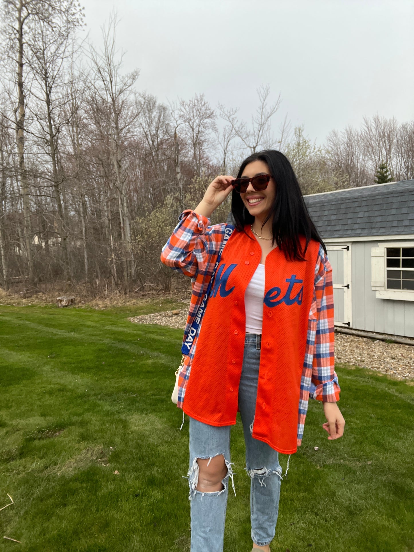 NY METS JERSEY X FLANNEL