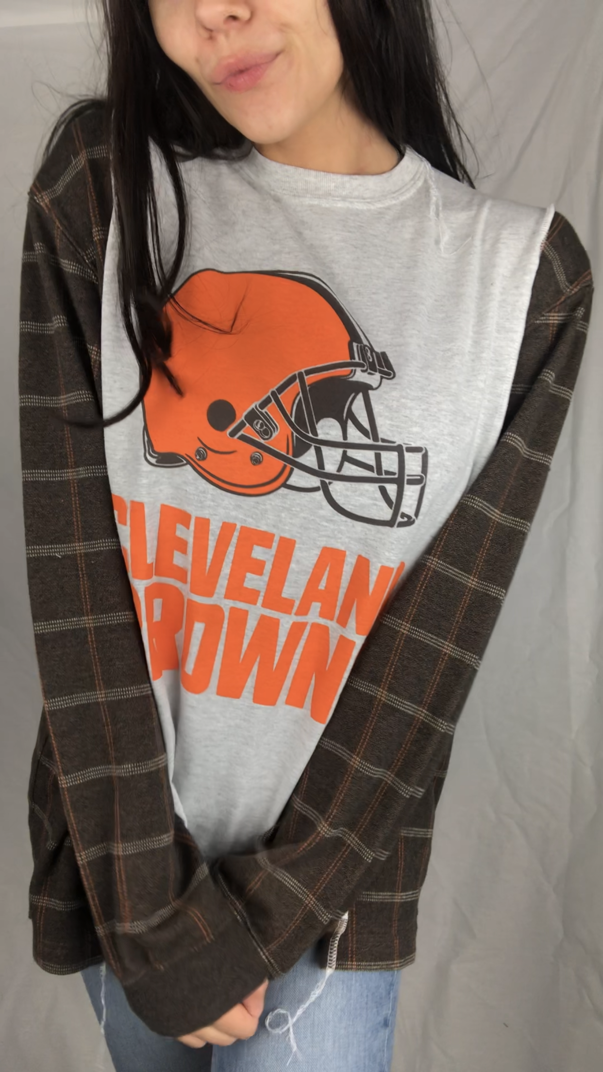 CLEVELAND BROWNS KNIT SLEEVES TOP