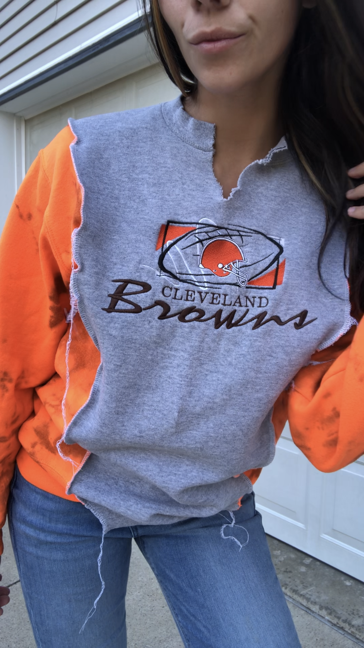 VINTAGE TIE DYE BROWNS CREWNECK