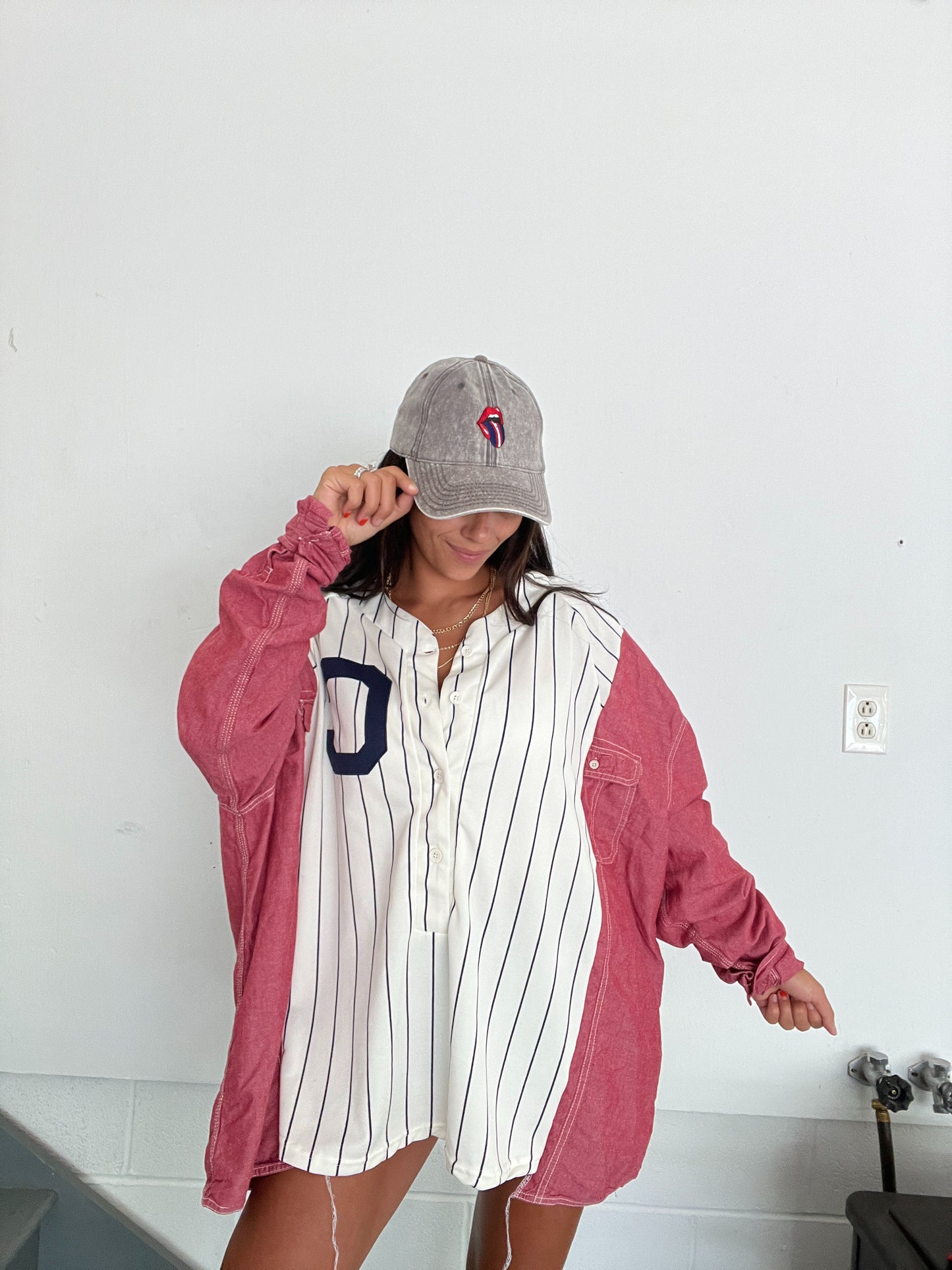 STRIPED CLEVELAND JERSEY TOP