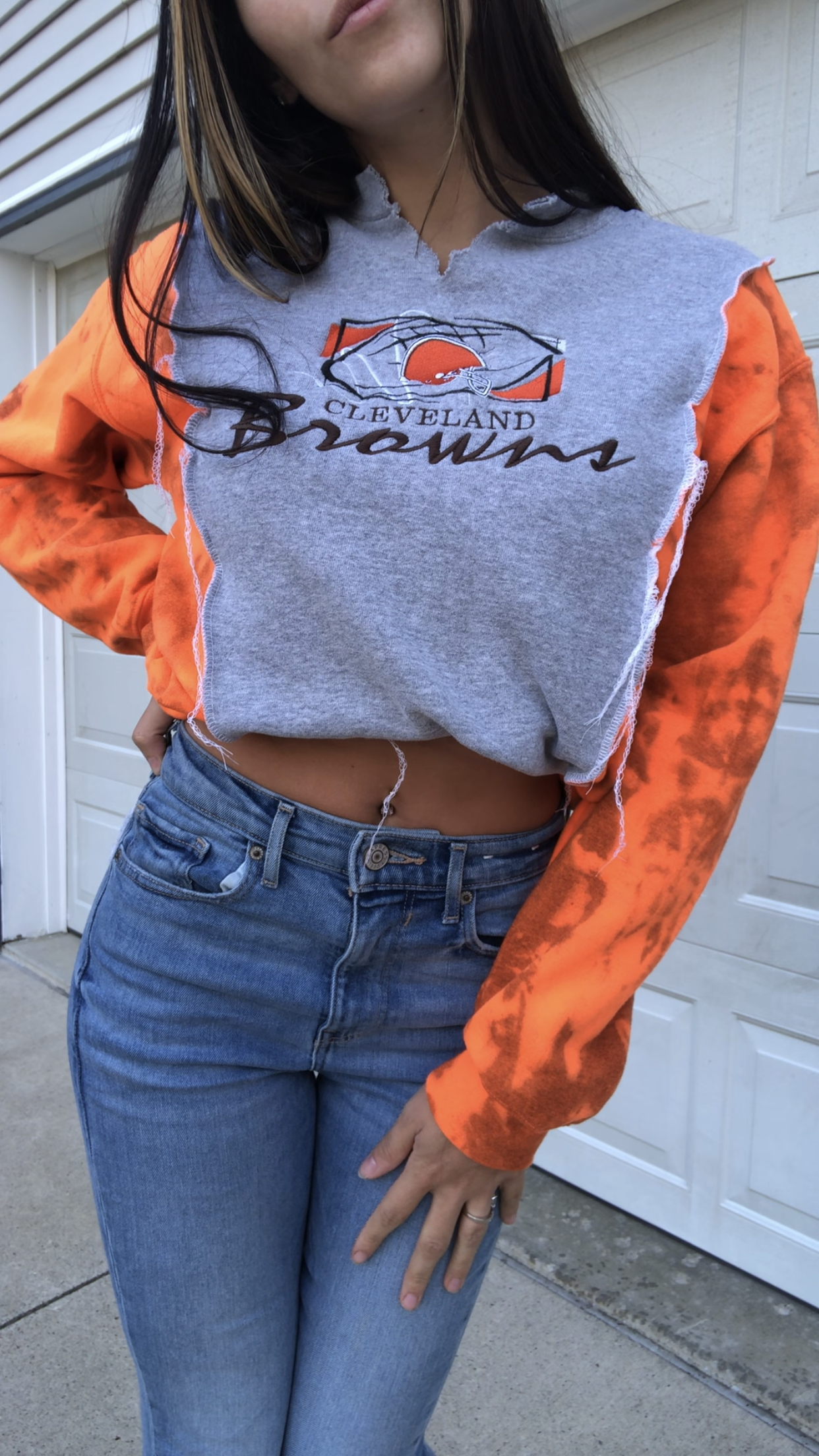 VINTAGE TIE DYE BROWNS CREWNECK