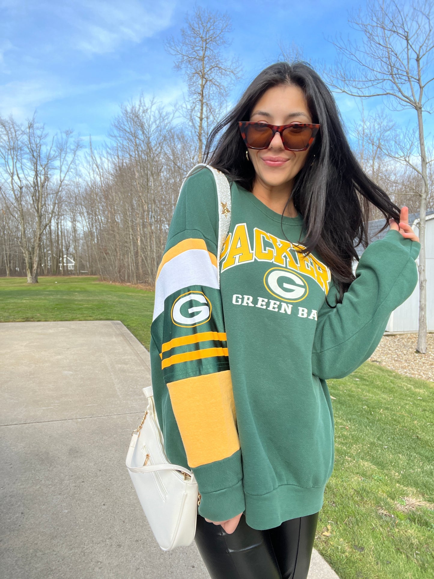 PATCH SLEEVE VINTAGE PACKERS CREWNECK