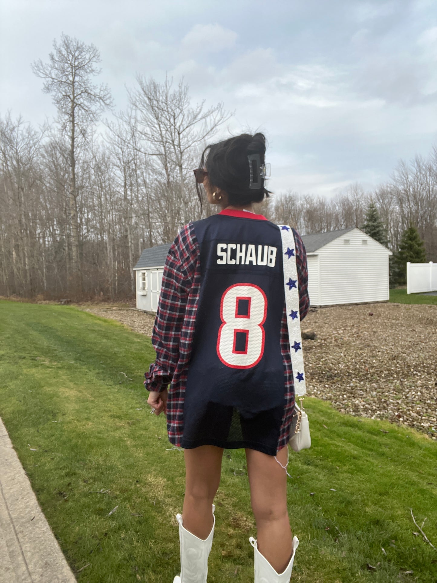 #8 SCHAUB TEXANS JERSEY X FLANNEL