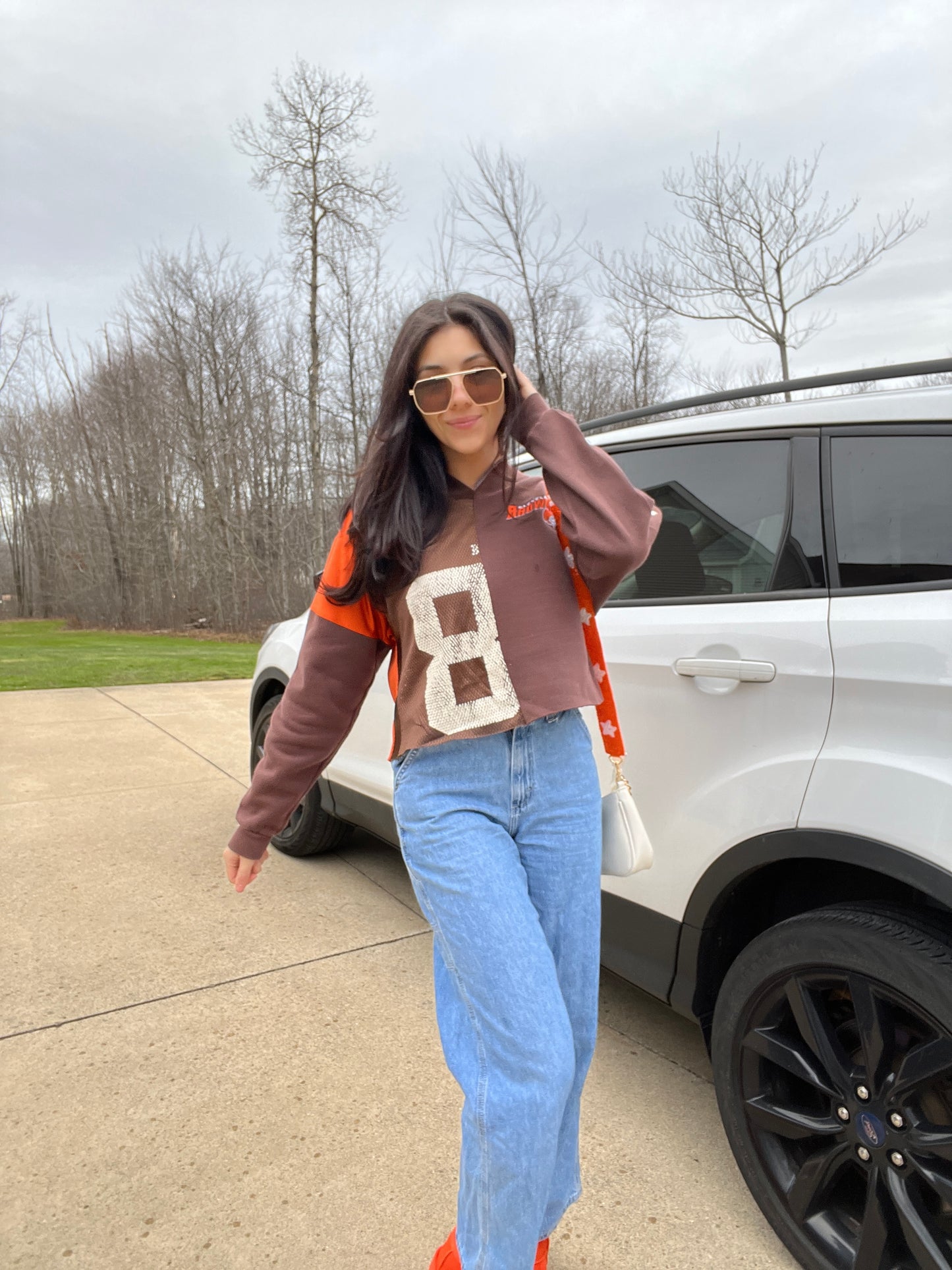 SPLIT BROWNS JERSEY X CREWNECK