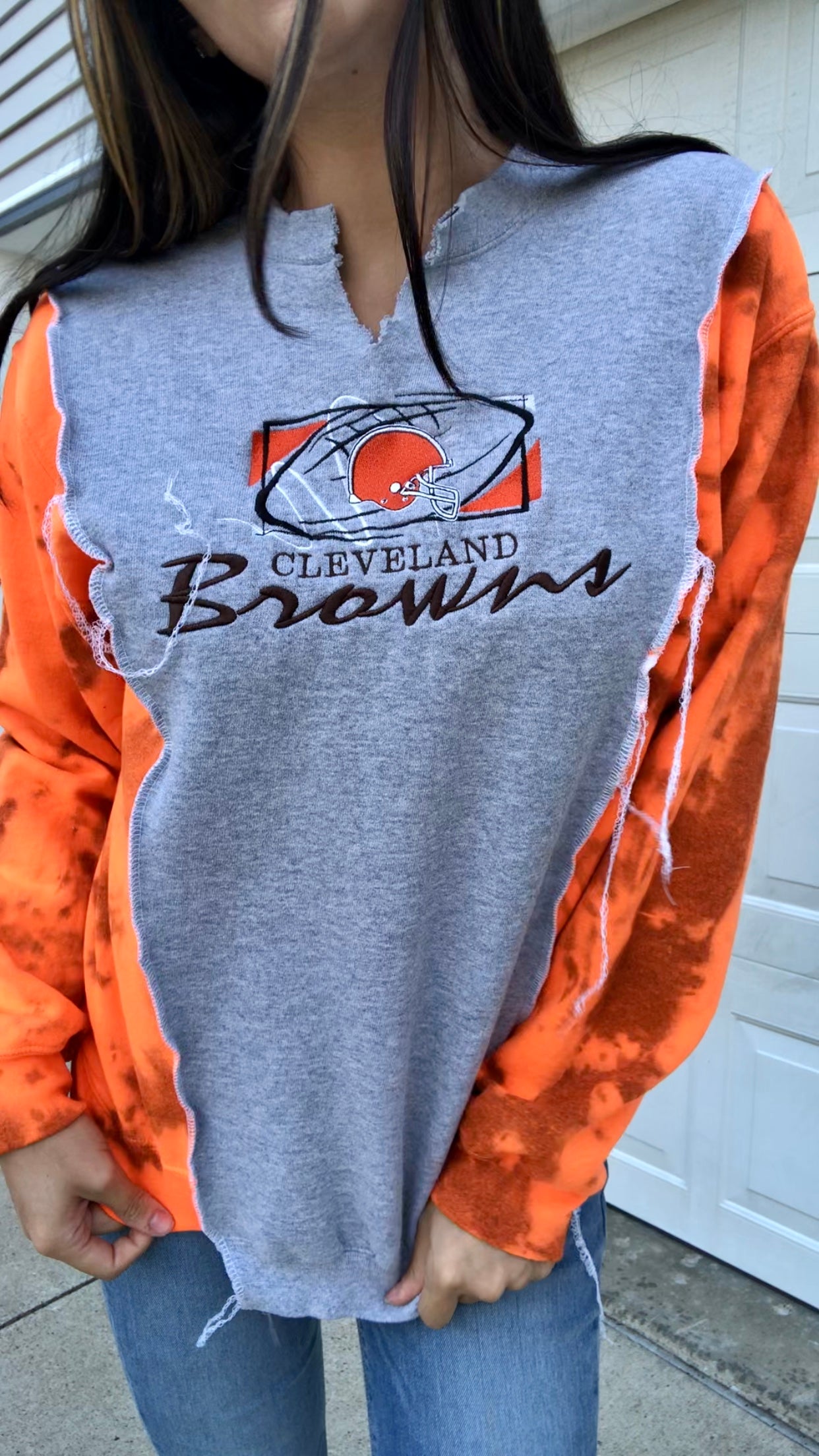 VINTAGE TIE DYE BROWNS CREWNECK