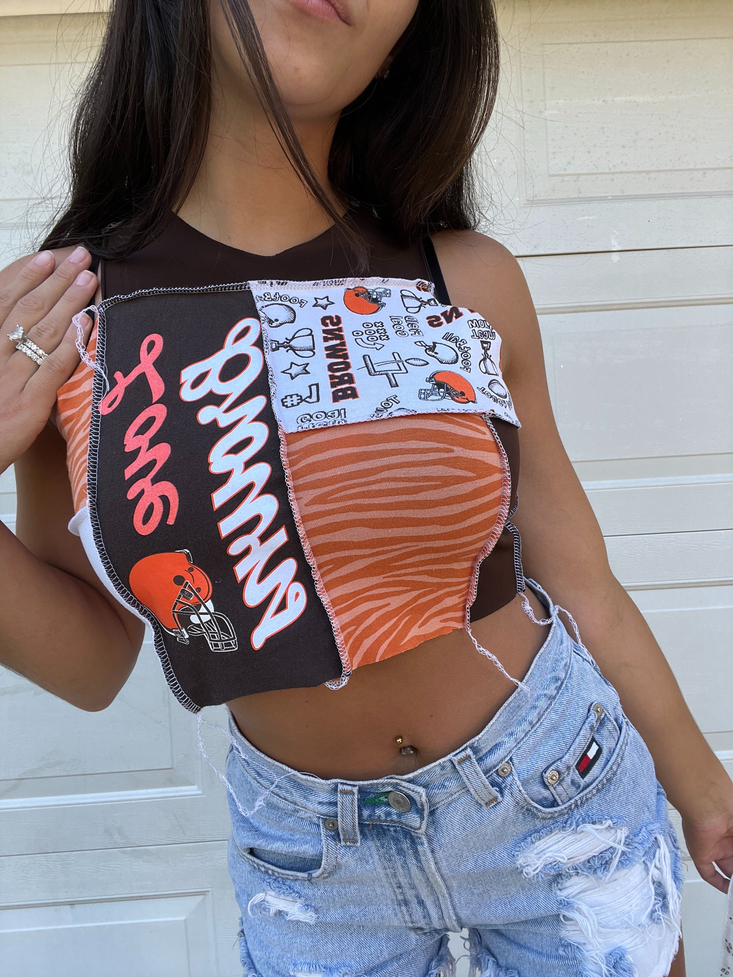 LOVE FOOTBALL PATCHWORK TANK
