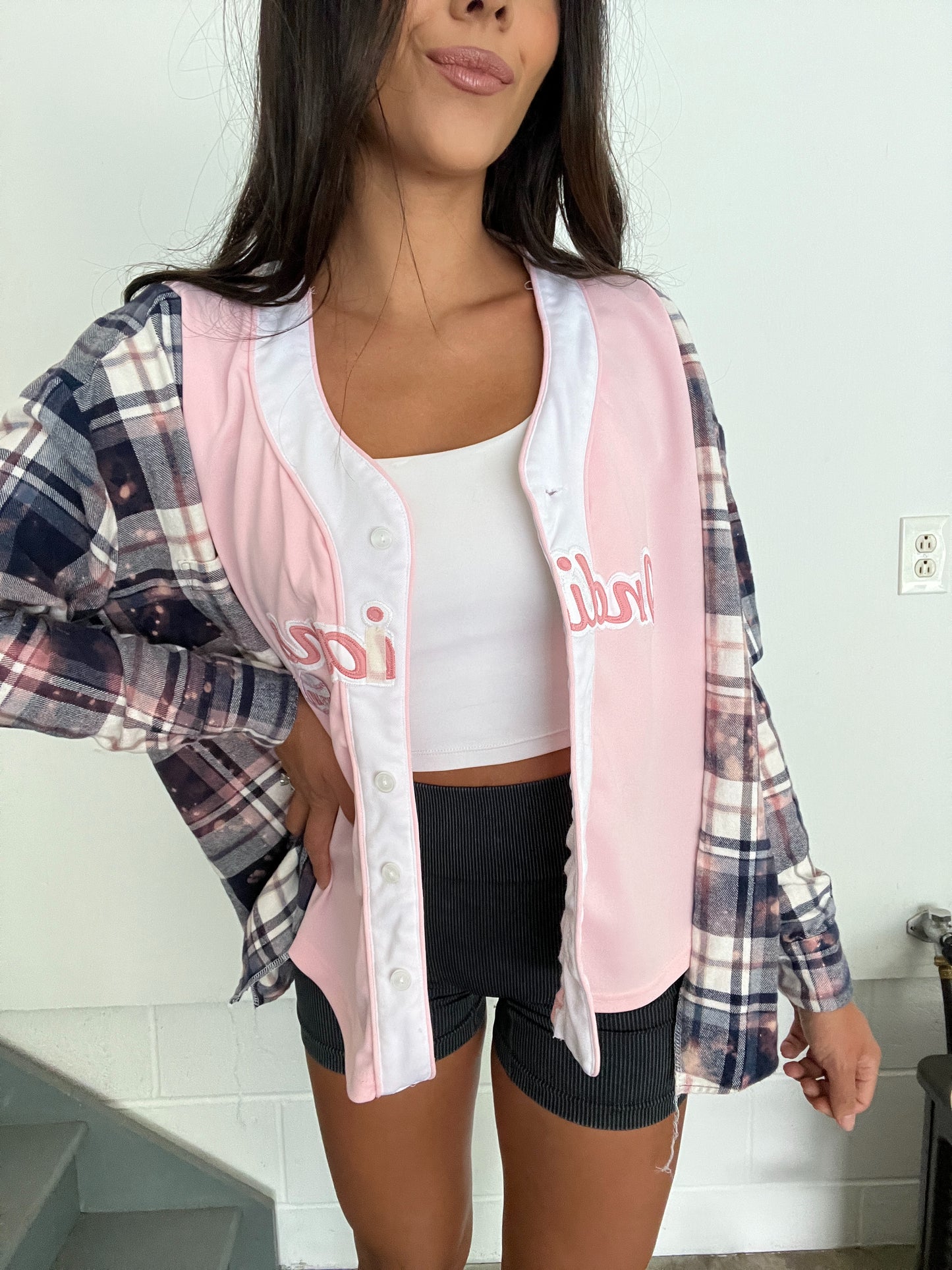 NO NAME PINK JERSEY FLANNEL
