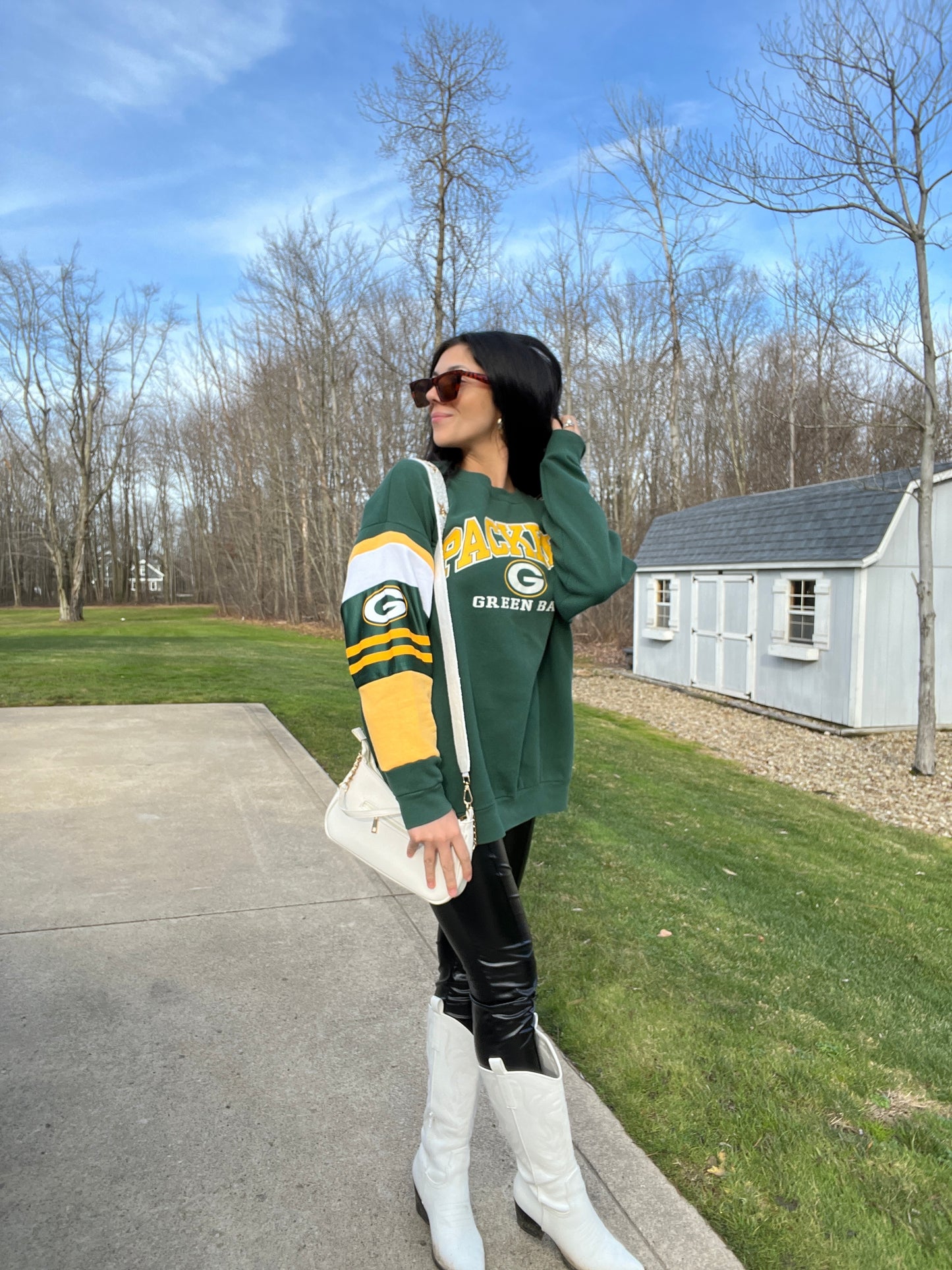 PATCH SLEEVE VINTAGE PACKERS CREWNECK