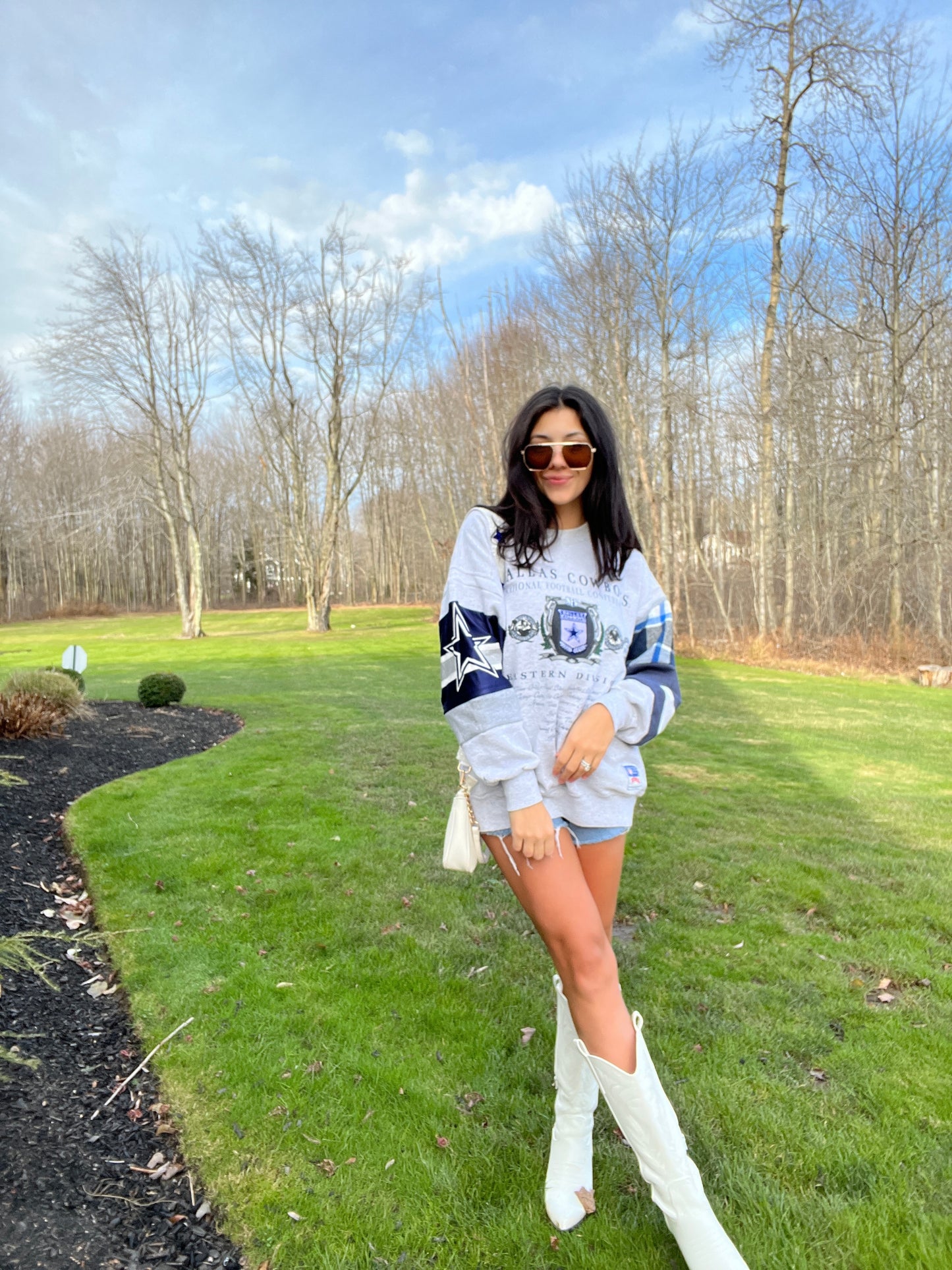 PATCH SLEEVE VINTAGE COWBOYS CREWNECK