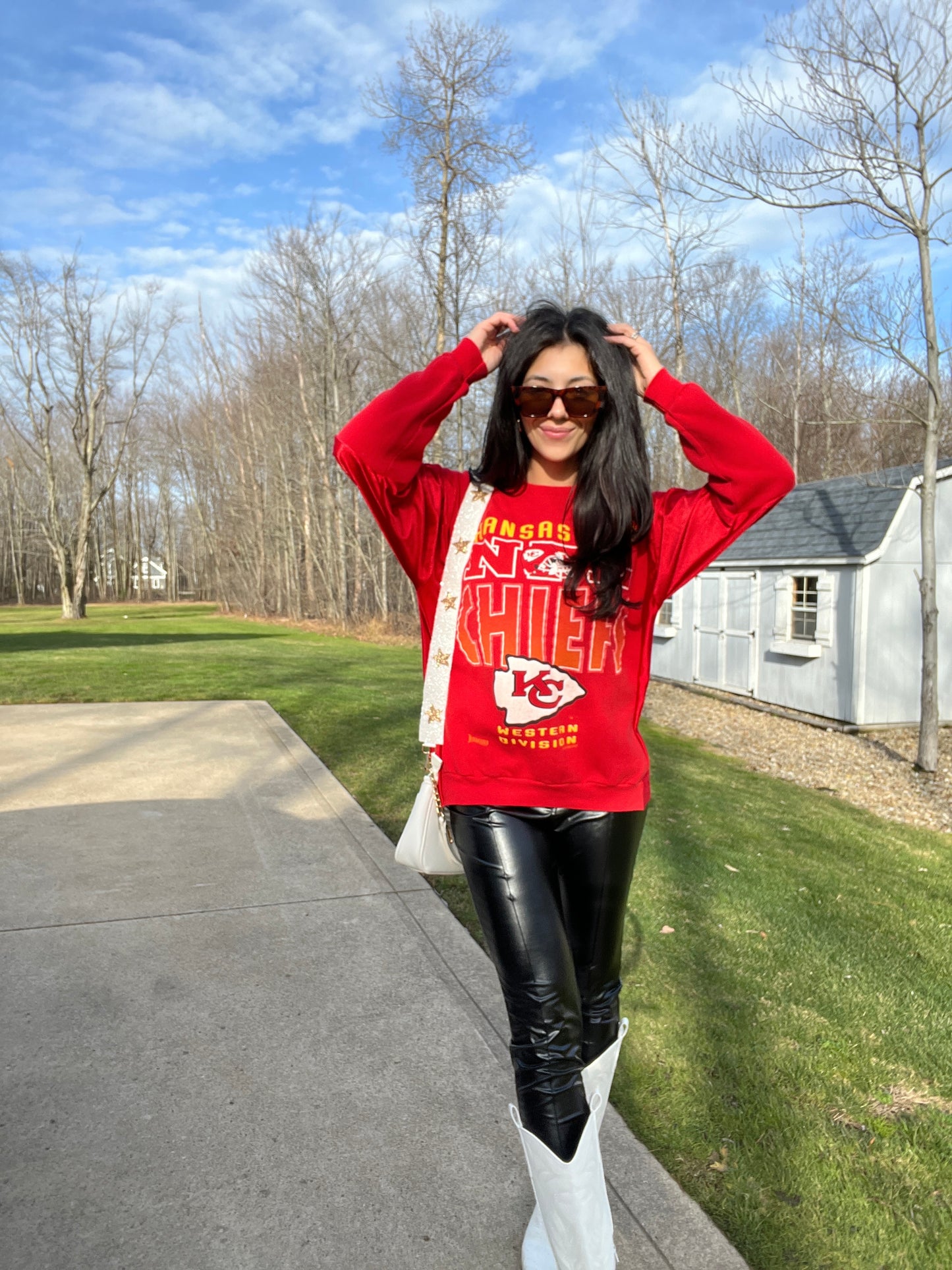 VINTAGE CHIEFS JERSEY SLEEVE CREWNECK