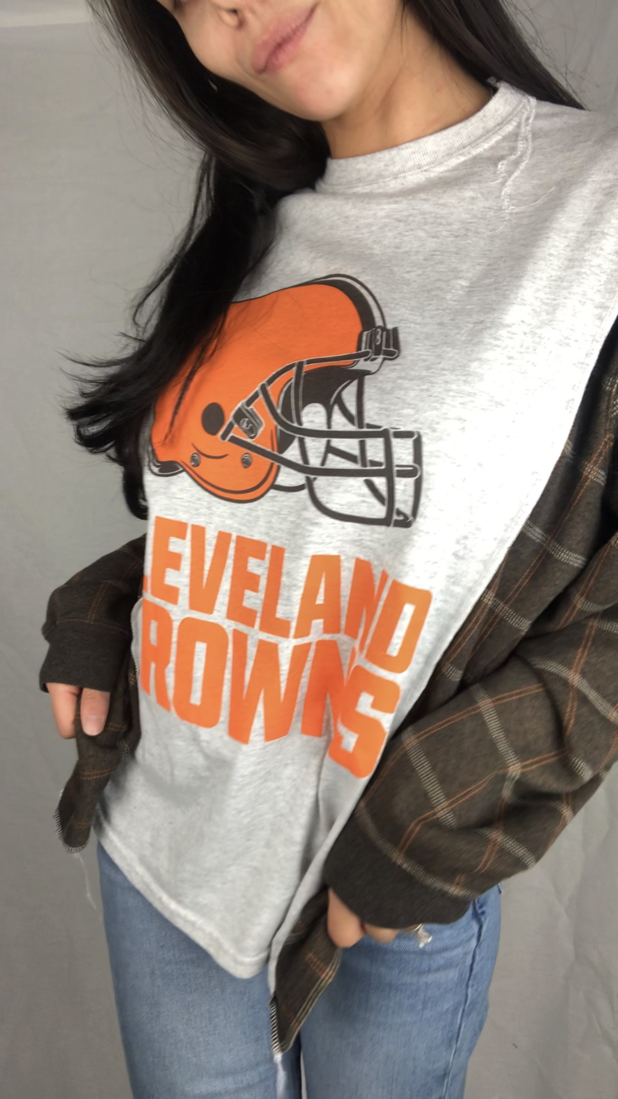 CLEVELAND BROWNS KNIT SLEEVES TOP