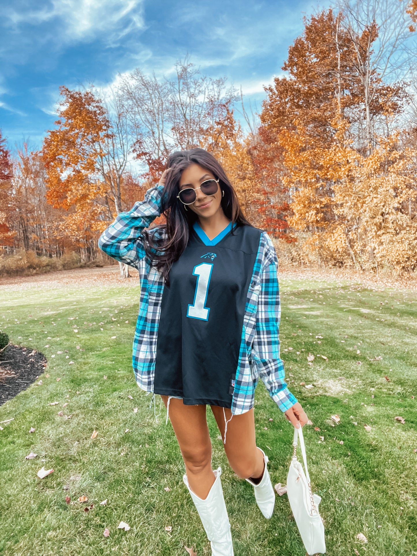 #1 NEWTON PANTHERS JERSEY X FLANNEL