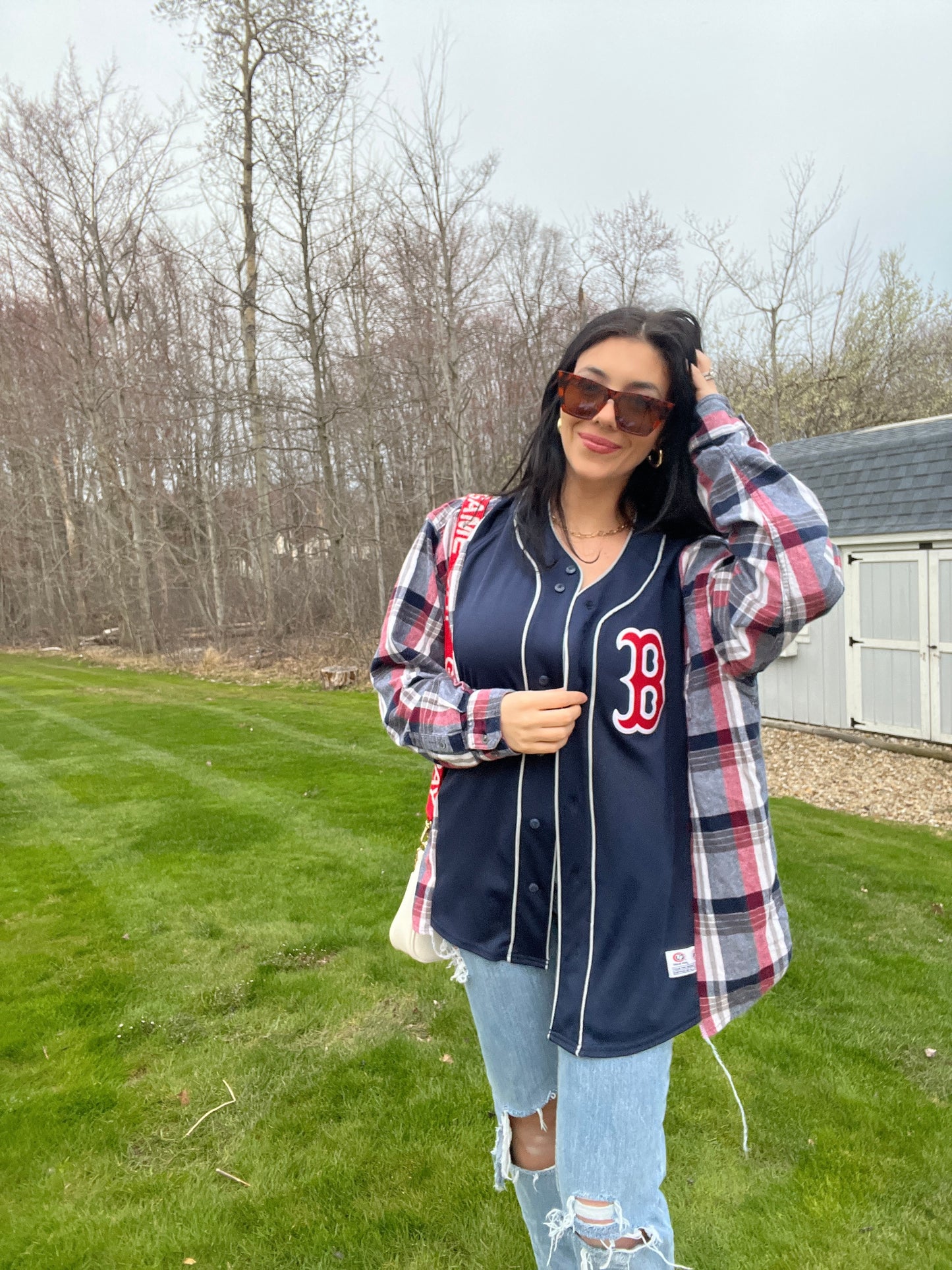 BOSTON BASEBALL JERSEY X FLANNEL