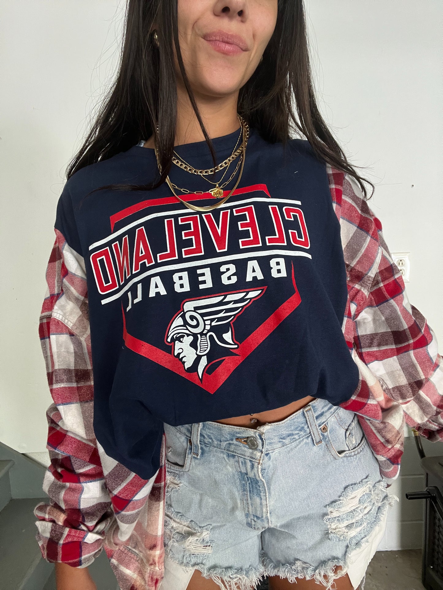 CLE BASEBALL FLANNEL TEE