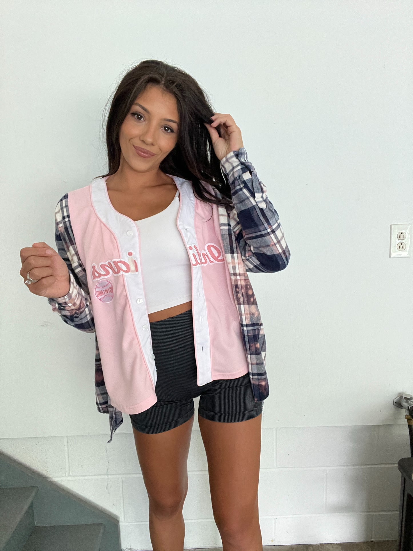 NO NAME PINK JERSEY FLANNEL