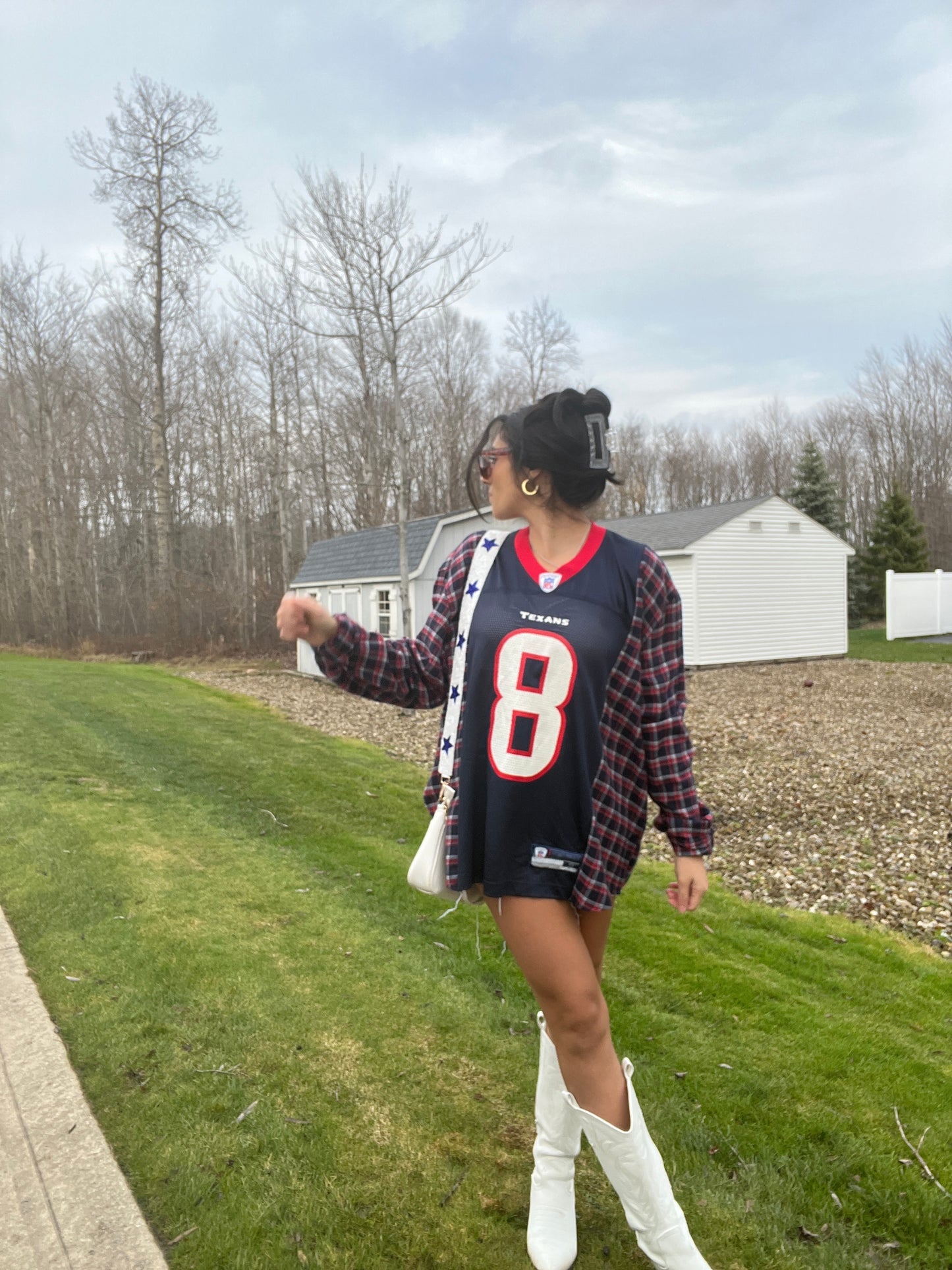 #8 SCHAUB TEXANS JERSEY X FLANNEL