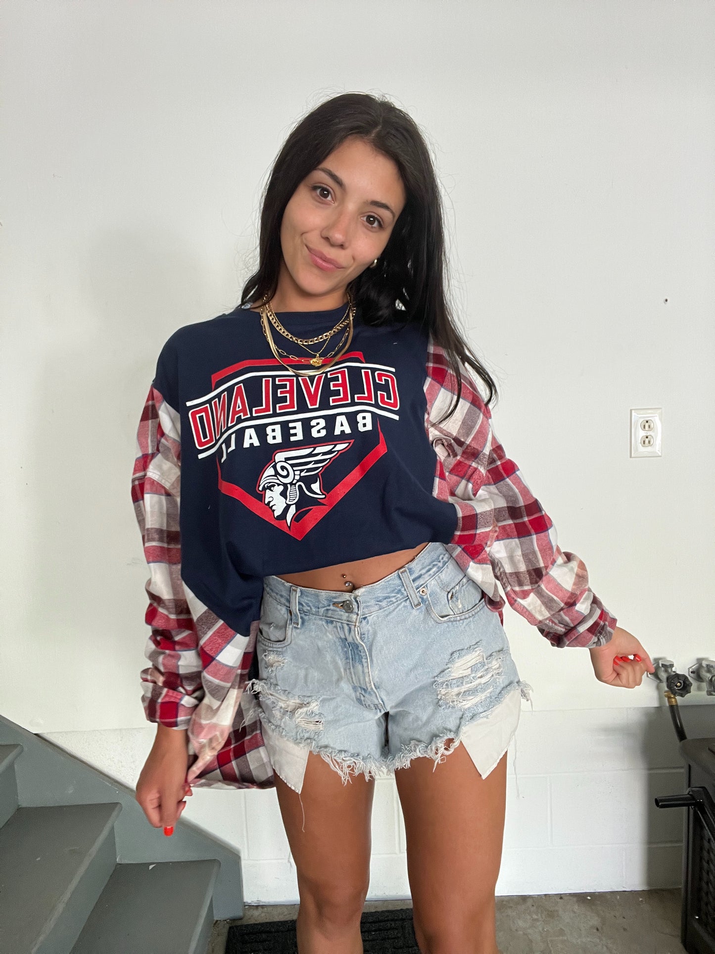 CLE BASEBALL FLANNEL TEE