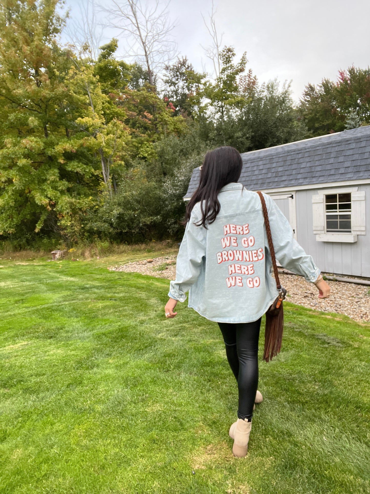 HERE WE GO BROWNIES LIGHT WASH DENIM SHACKET
