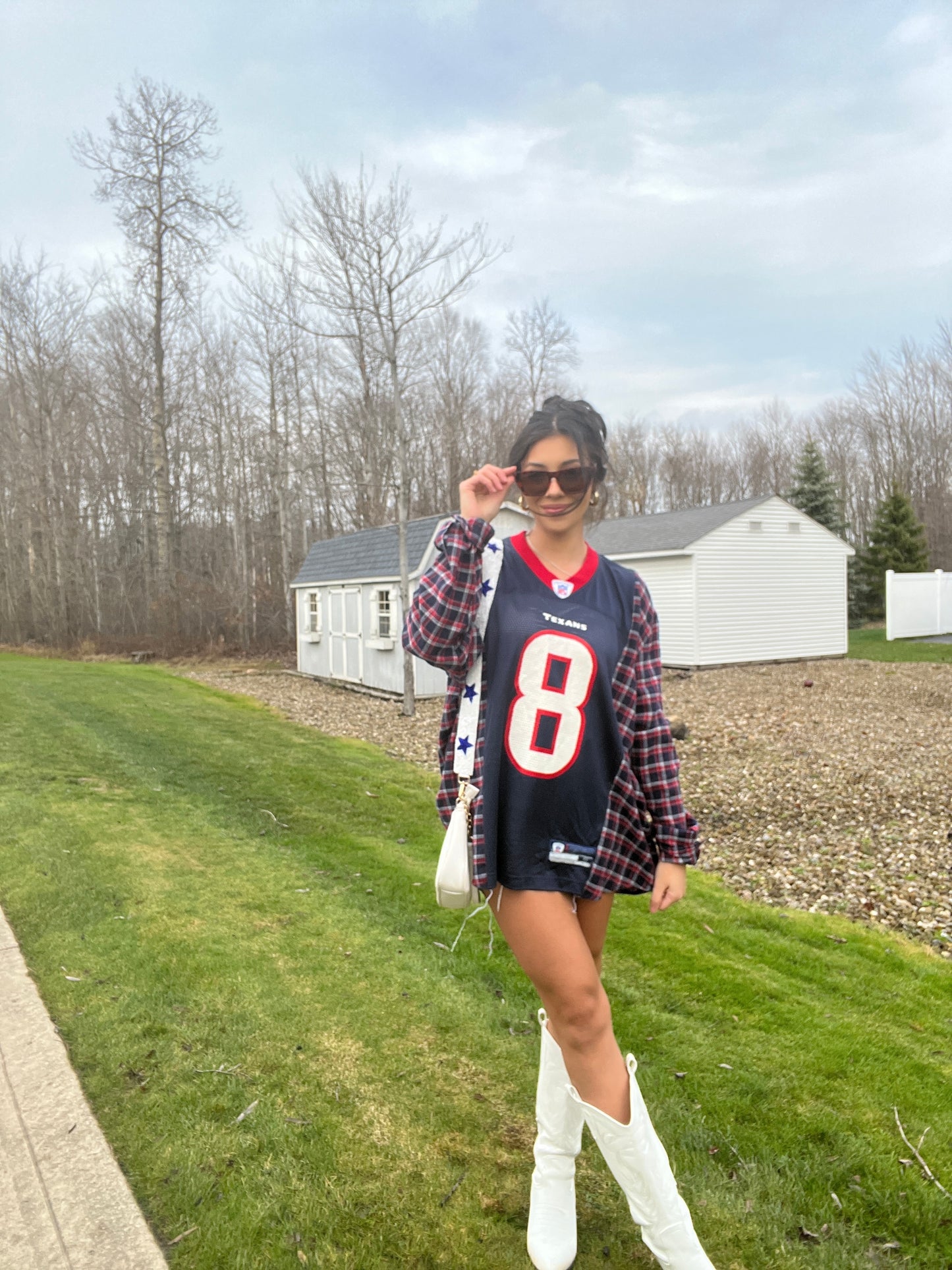 #8 SCHAUB TEXANS JERSEY X FLANNEL
