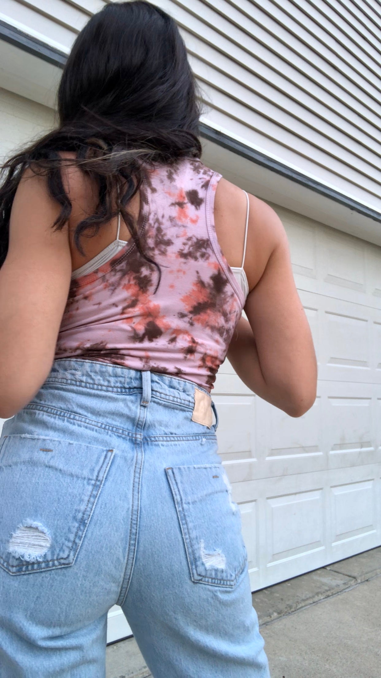SAFETY PIN TIE DYE TANK