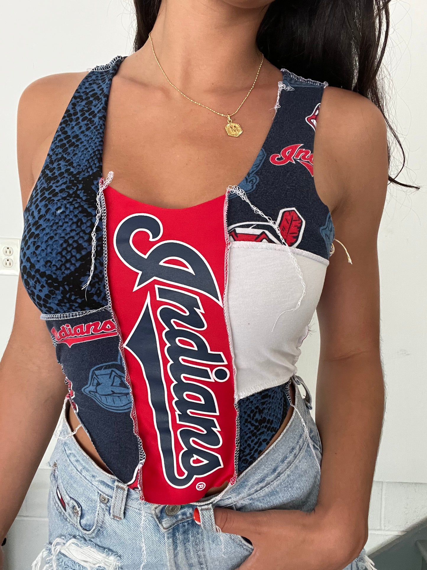 SNAKE PRINT PATCHWORK TANK