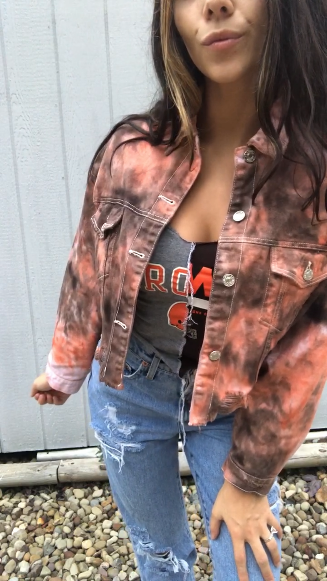TIE DYE CROPPED JACKET