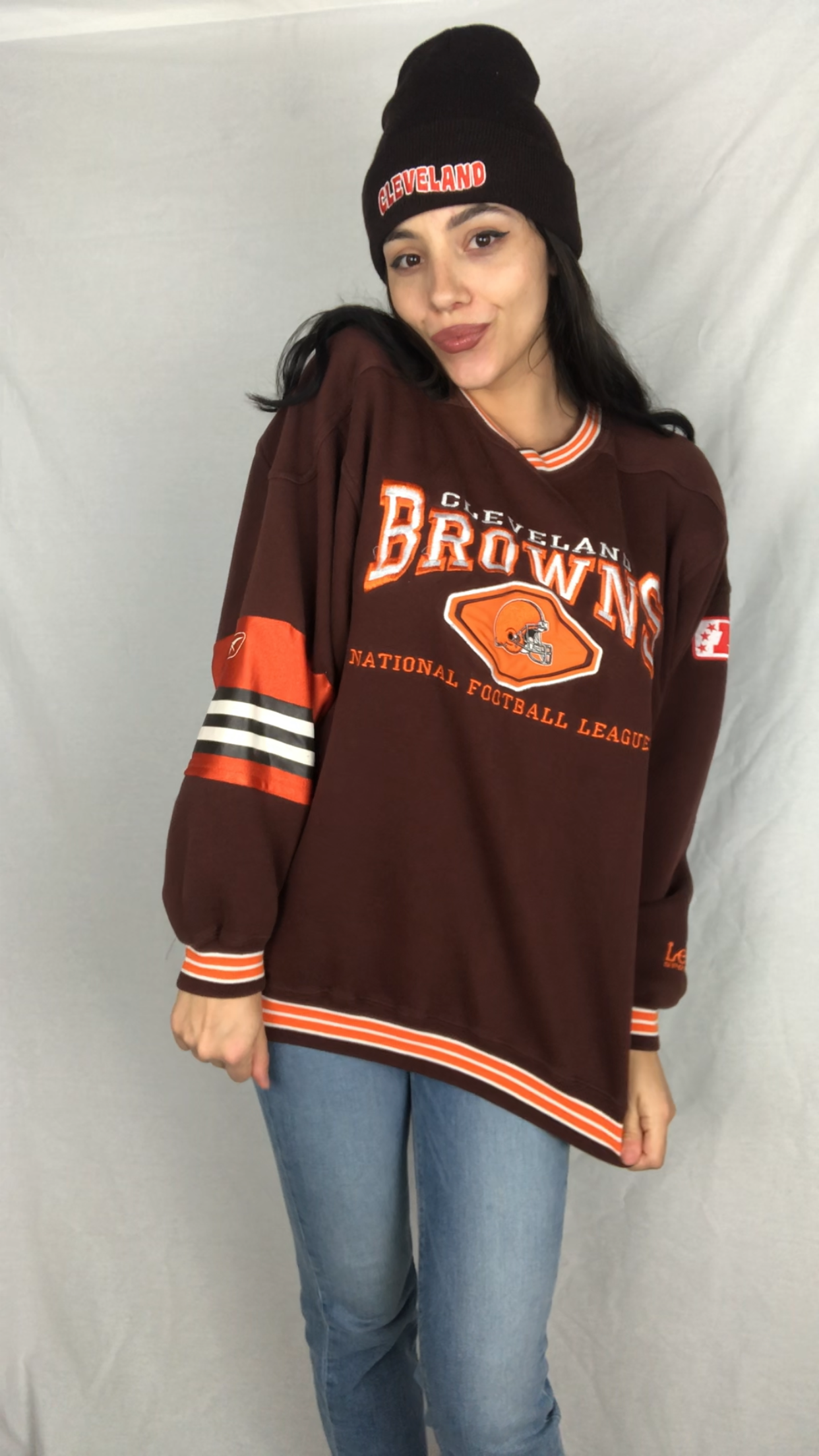 VINTAGE BROWNS CREWNECK WITH JERSEY SLEEVE