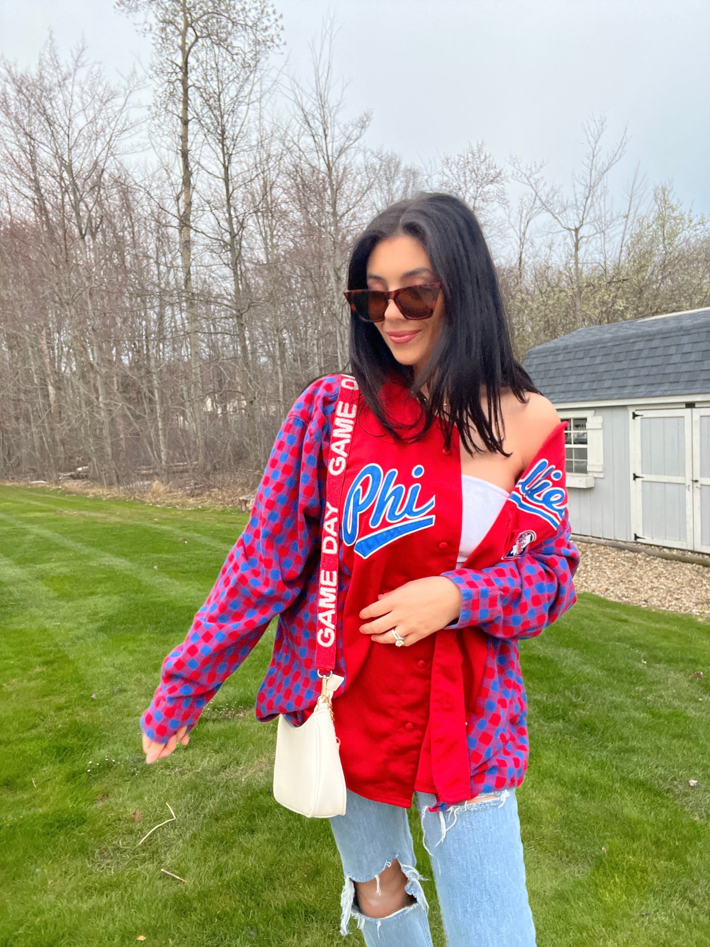 RED PHILLIES JERSEY X FLANNEL