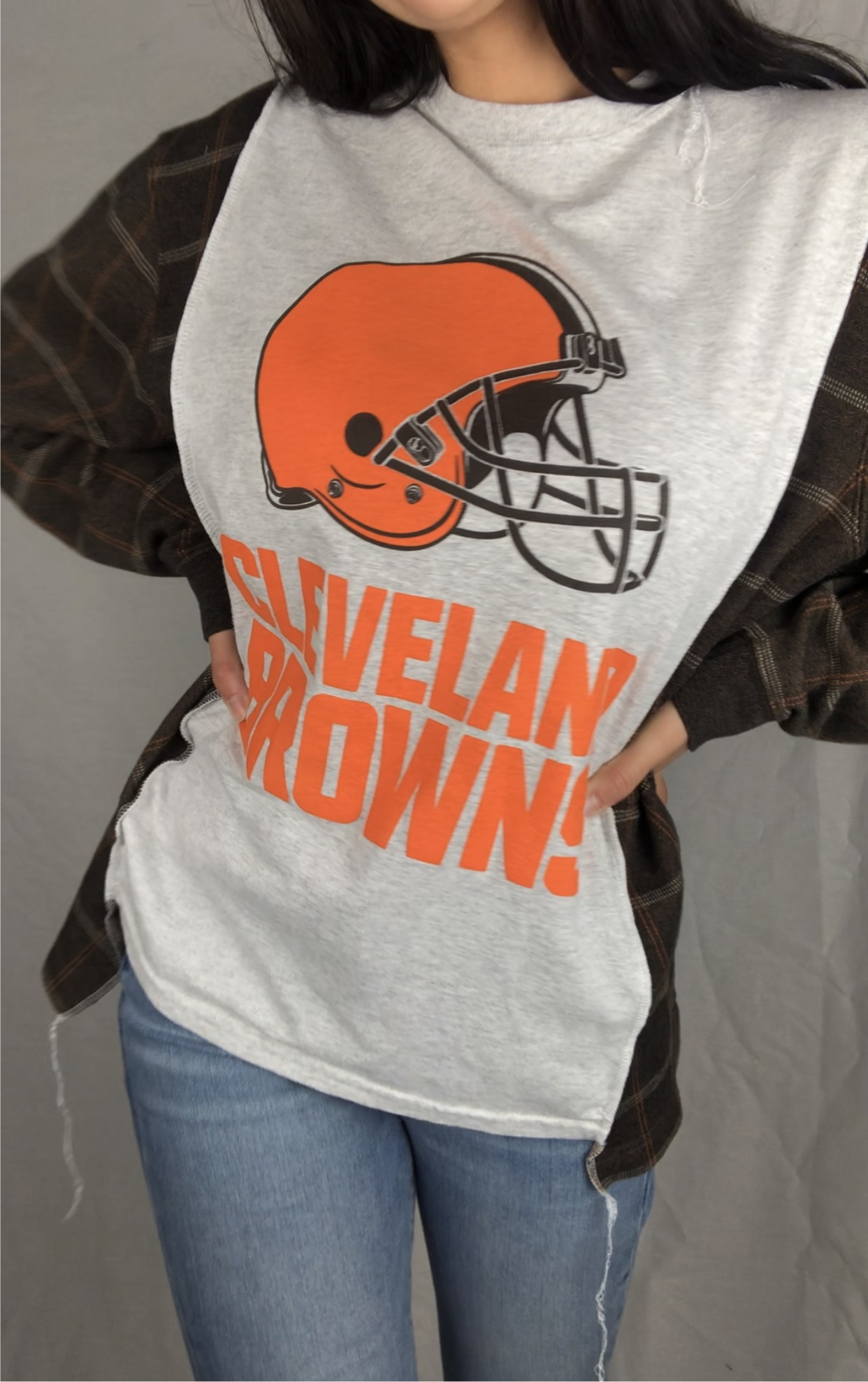 CLEVELAND BROWNS KNIT SLEEVES TOP
