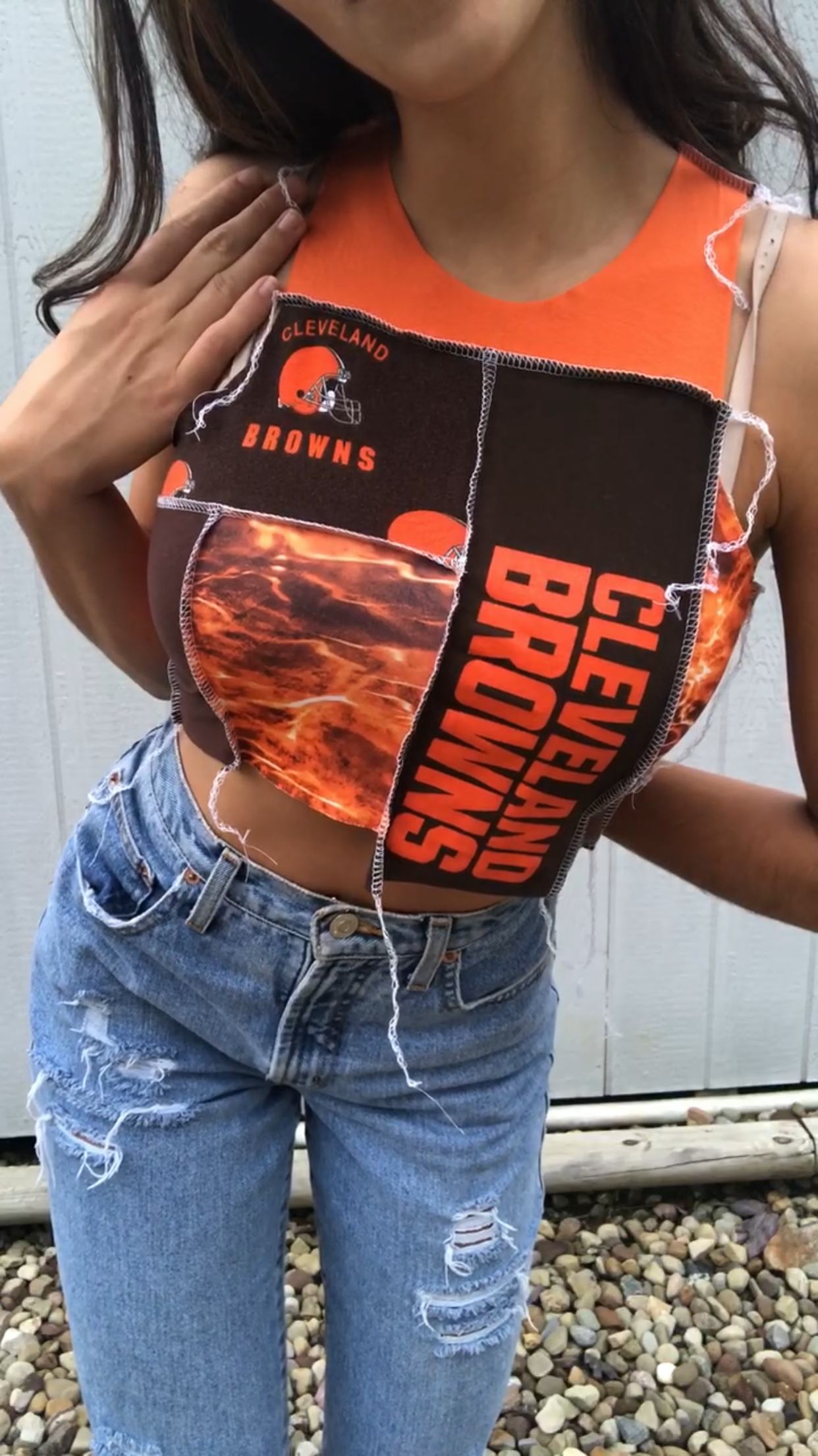CLEVELAND BROWNS FLAME PATCHWORK TANK