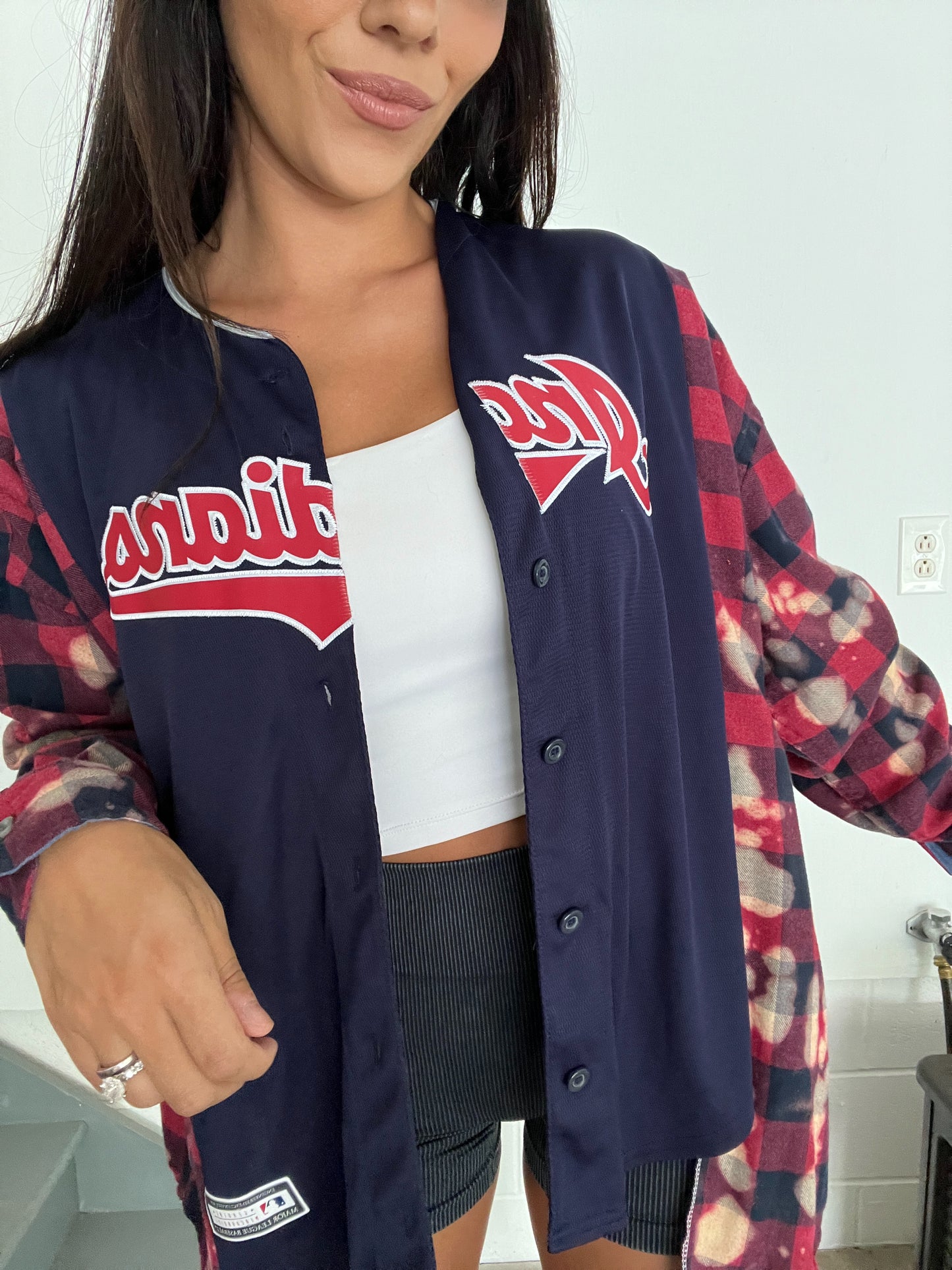 NAVY BLEACHED JERSEY FLANNEL