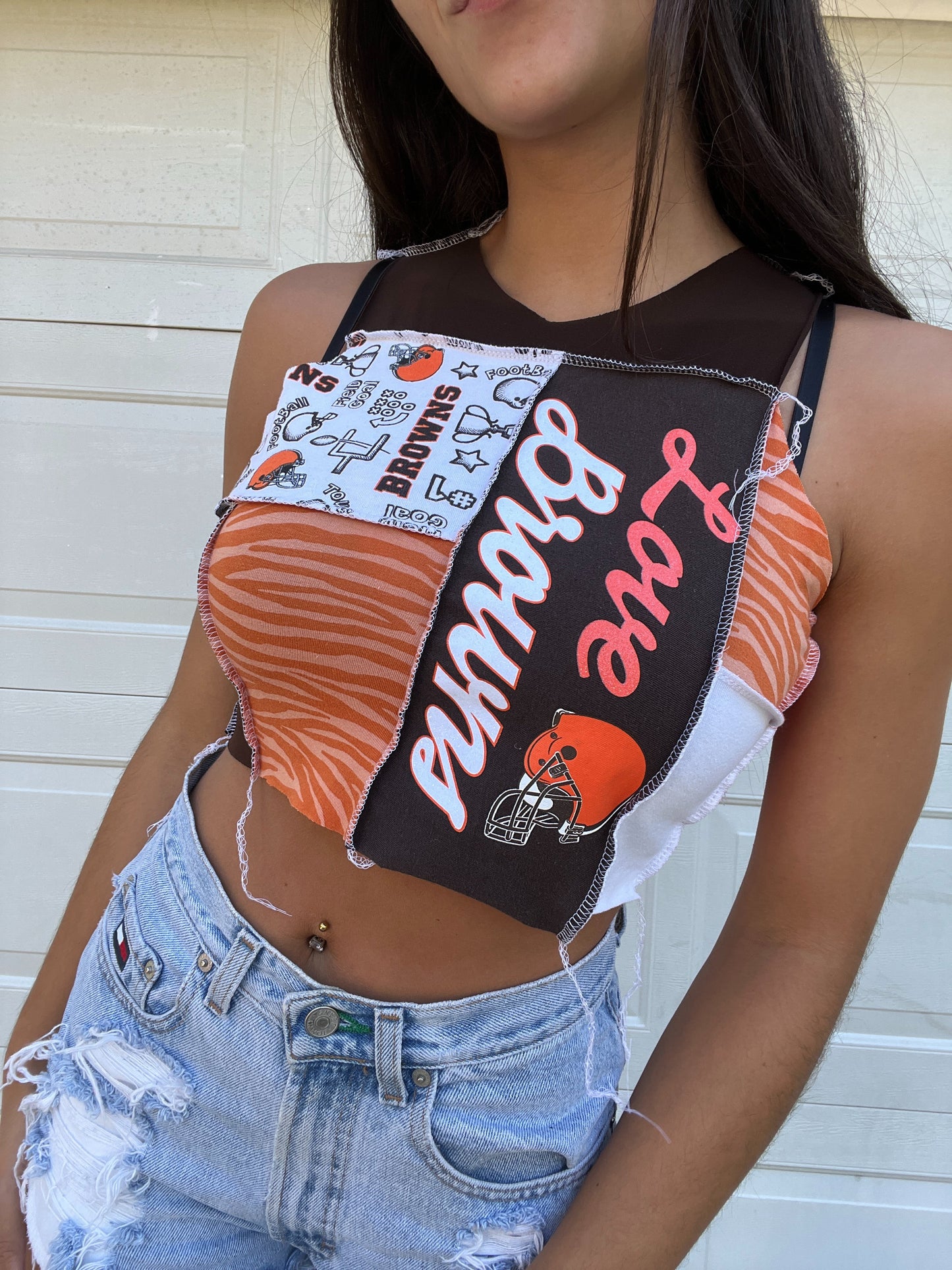 LOVE FOOTBALL PATCHWORK TANK