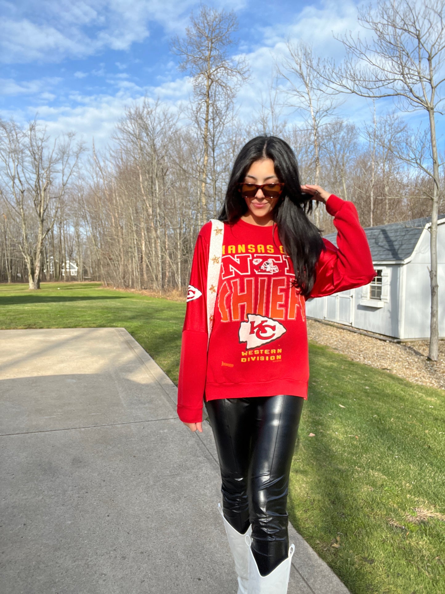 VINTAGE CHIEFS JERSEY SLEEVE CREWNECK