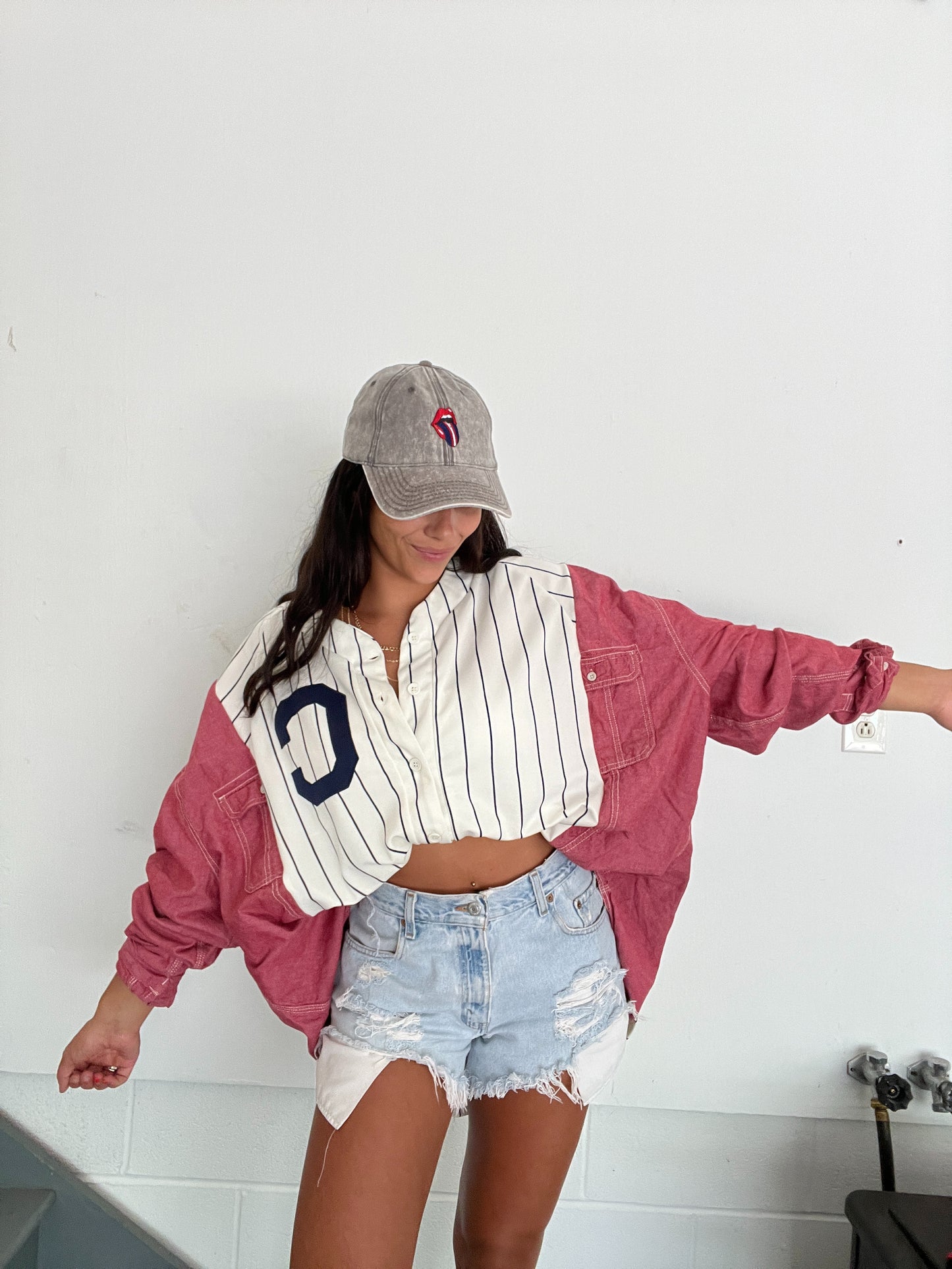STRIPED CLEVELAND JERSEY TOP