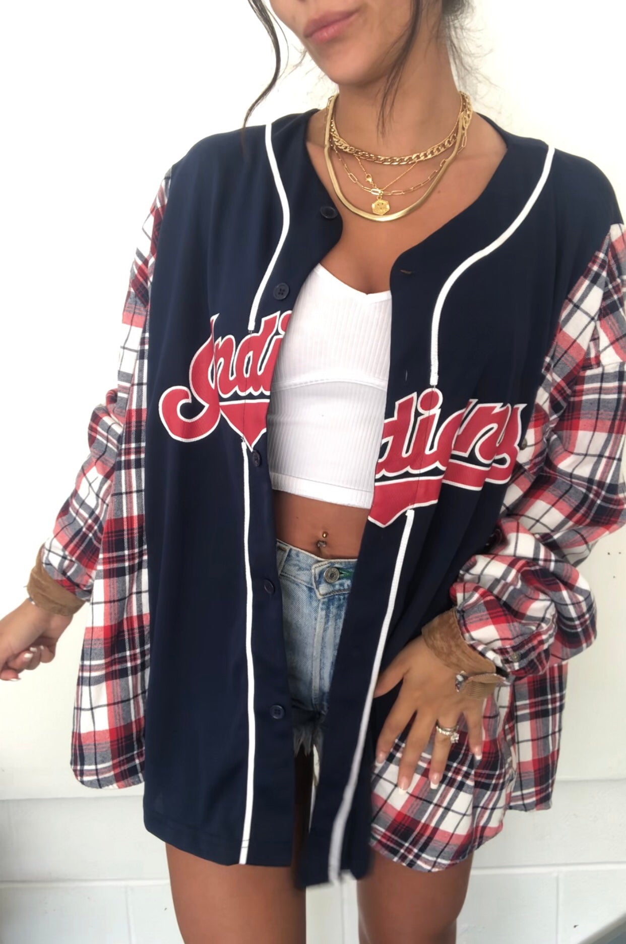 NAVY JERSEY FLANNEL