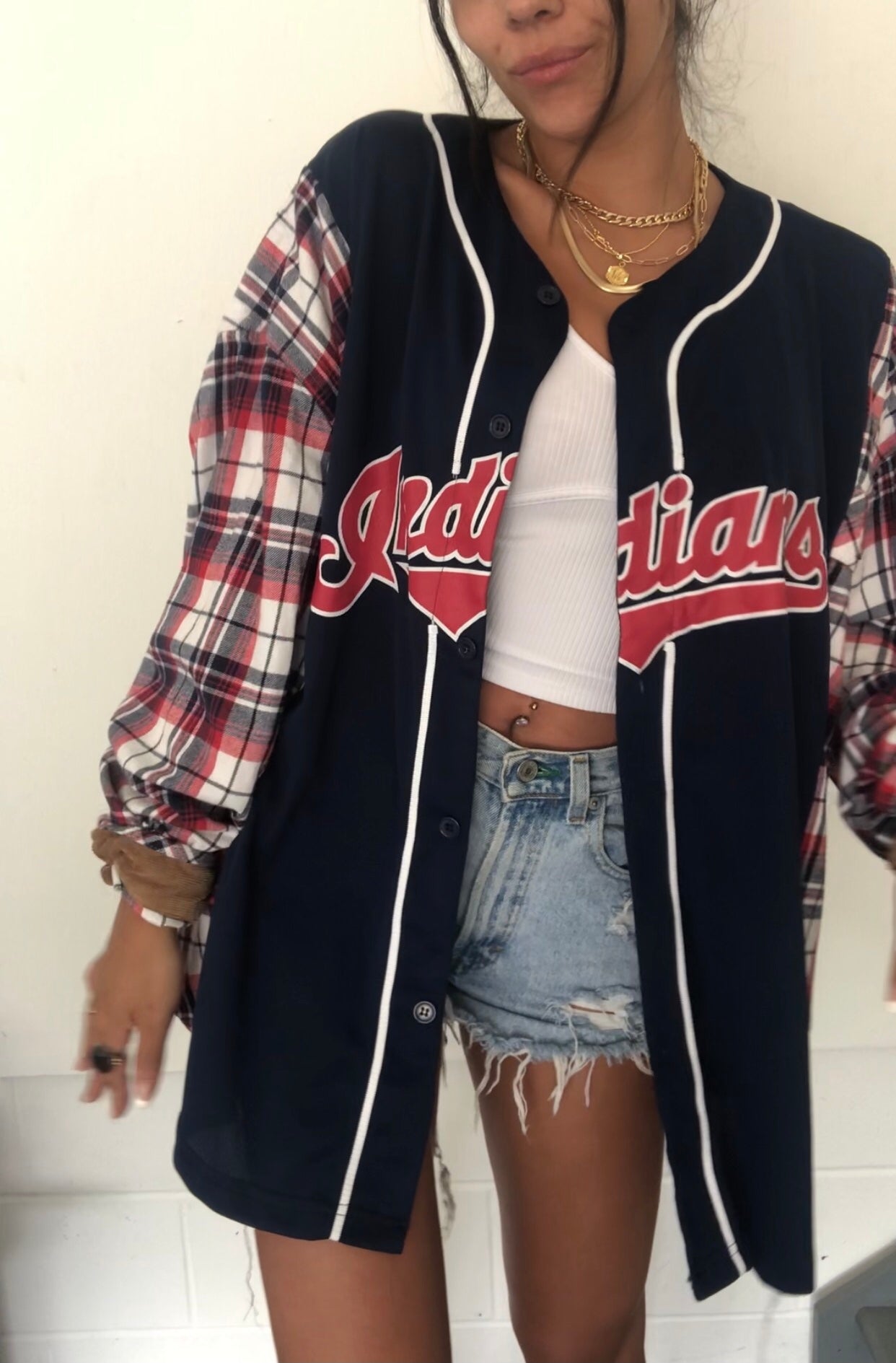 NAVY JERSEY FLANNEL