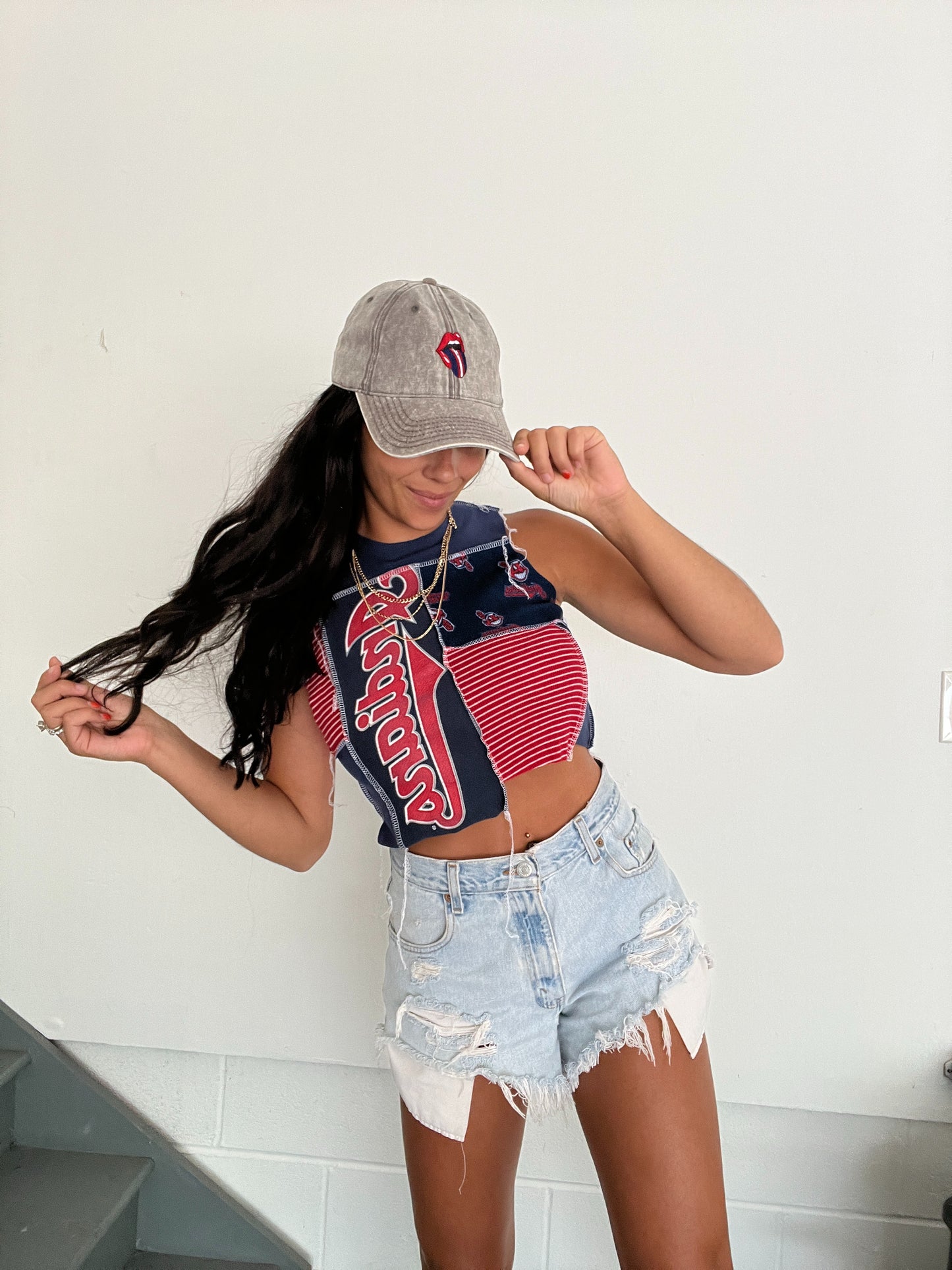 NAVY AND RED CLASSIC PATCHWORK TANK