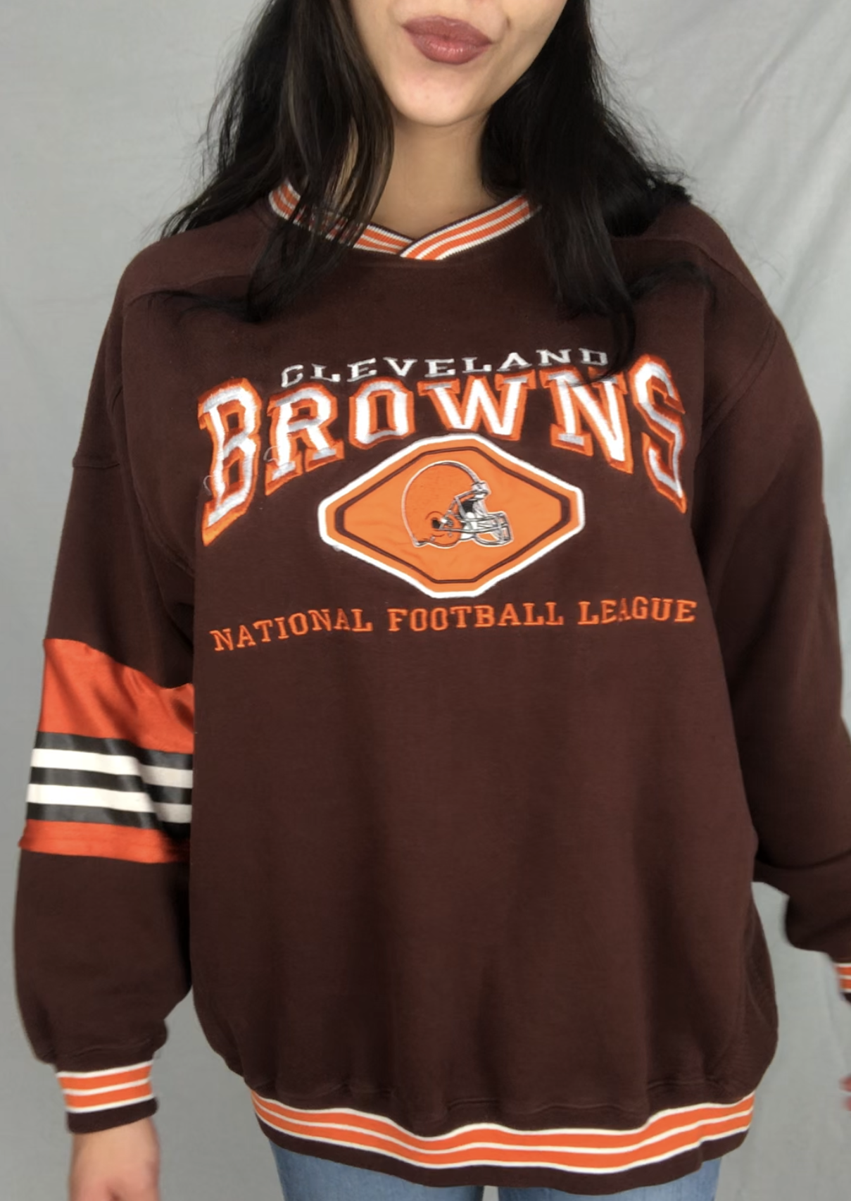 VINTAGE BROWNS CREWNECK WITH JERSEY SLEEVE