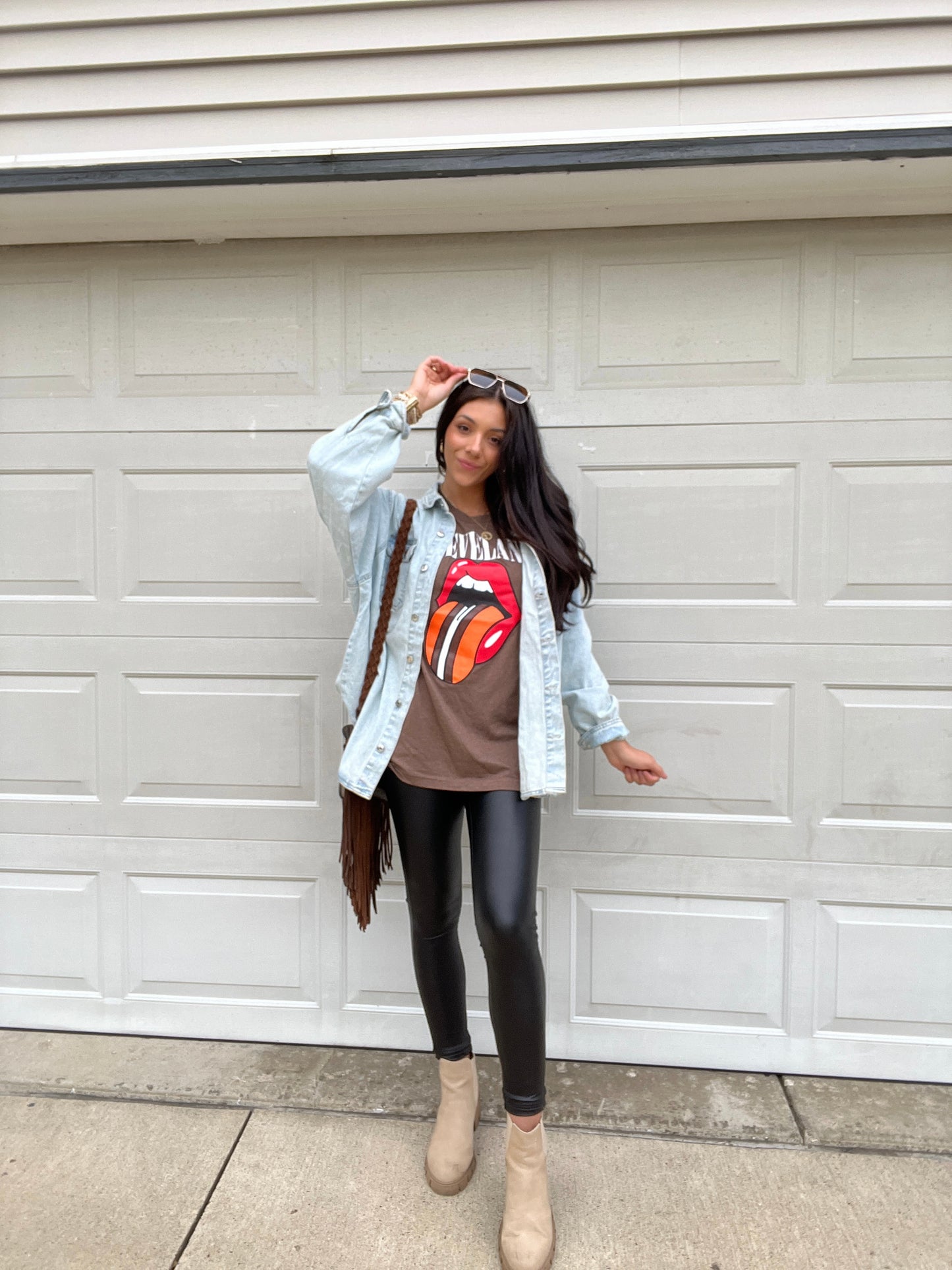 HERE WE GO BROWNIES LIGHT WASH DENIM SHACKET