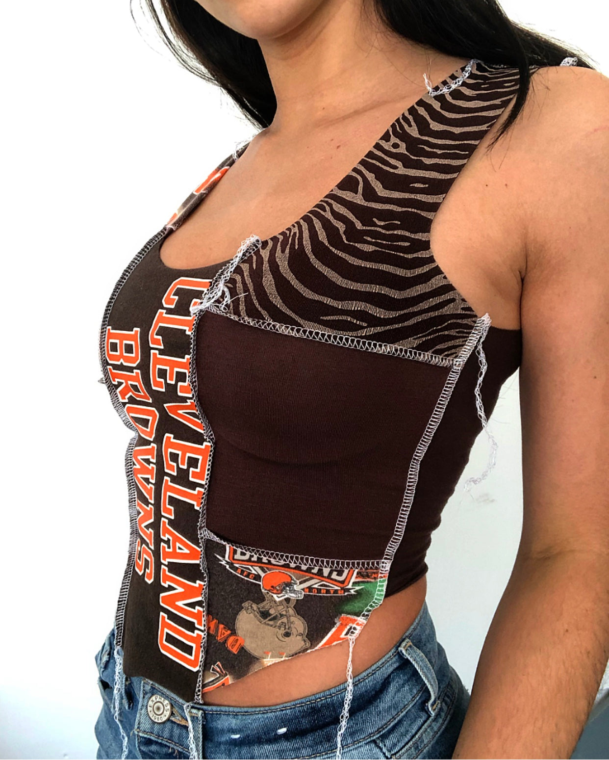 Brown Zebra Browns Patchwork Tank