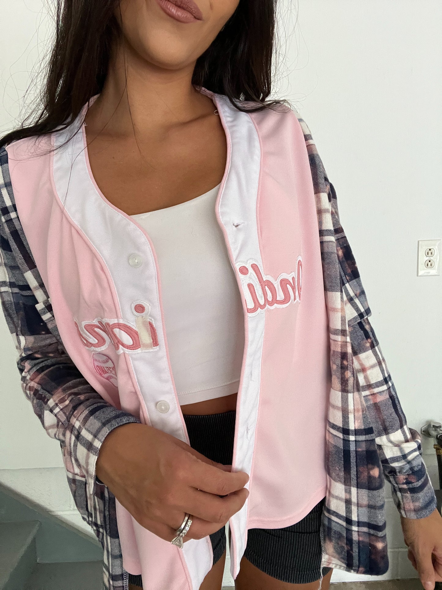 NO NAME PINK JERSEY FLANNEL
