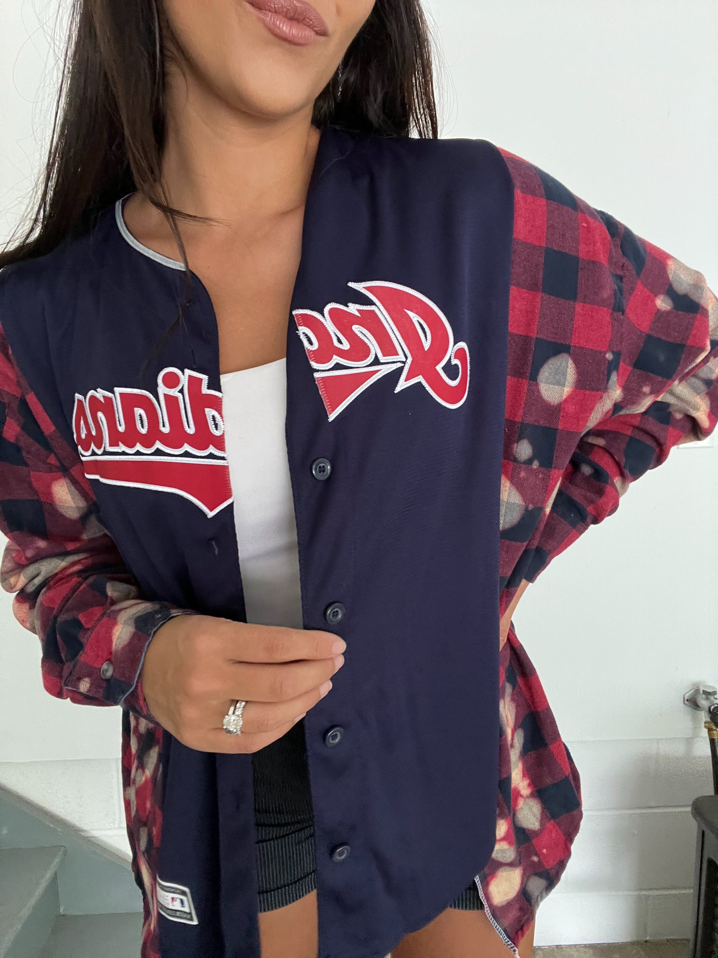 NAVY BLEACHED JERSEY FLANNEL