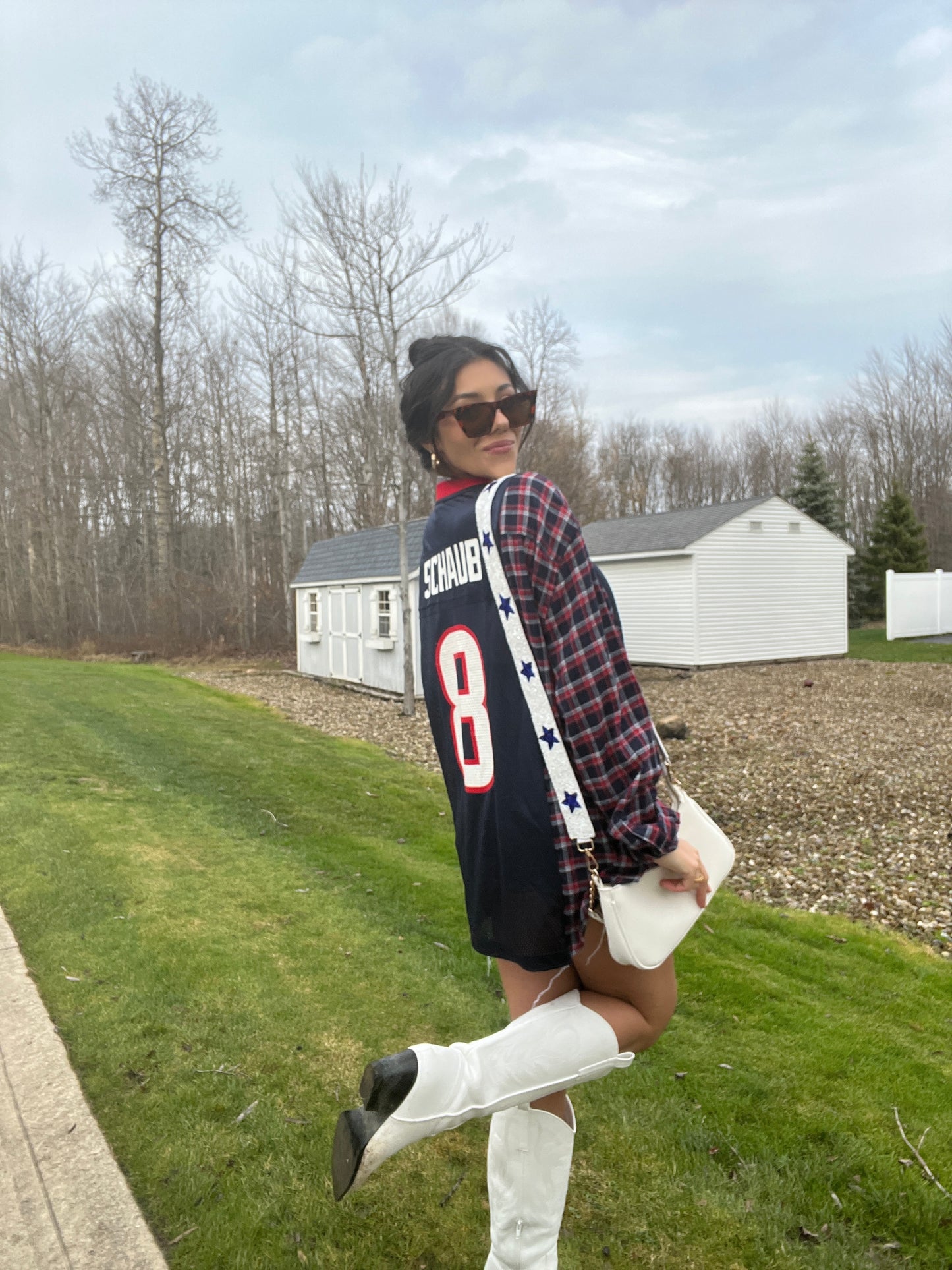 #8 SCHAUB TEXANS JERSEY X FLANNEL