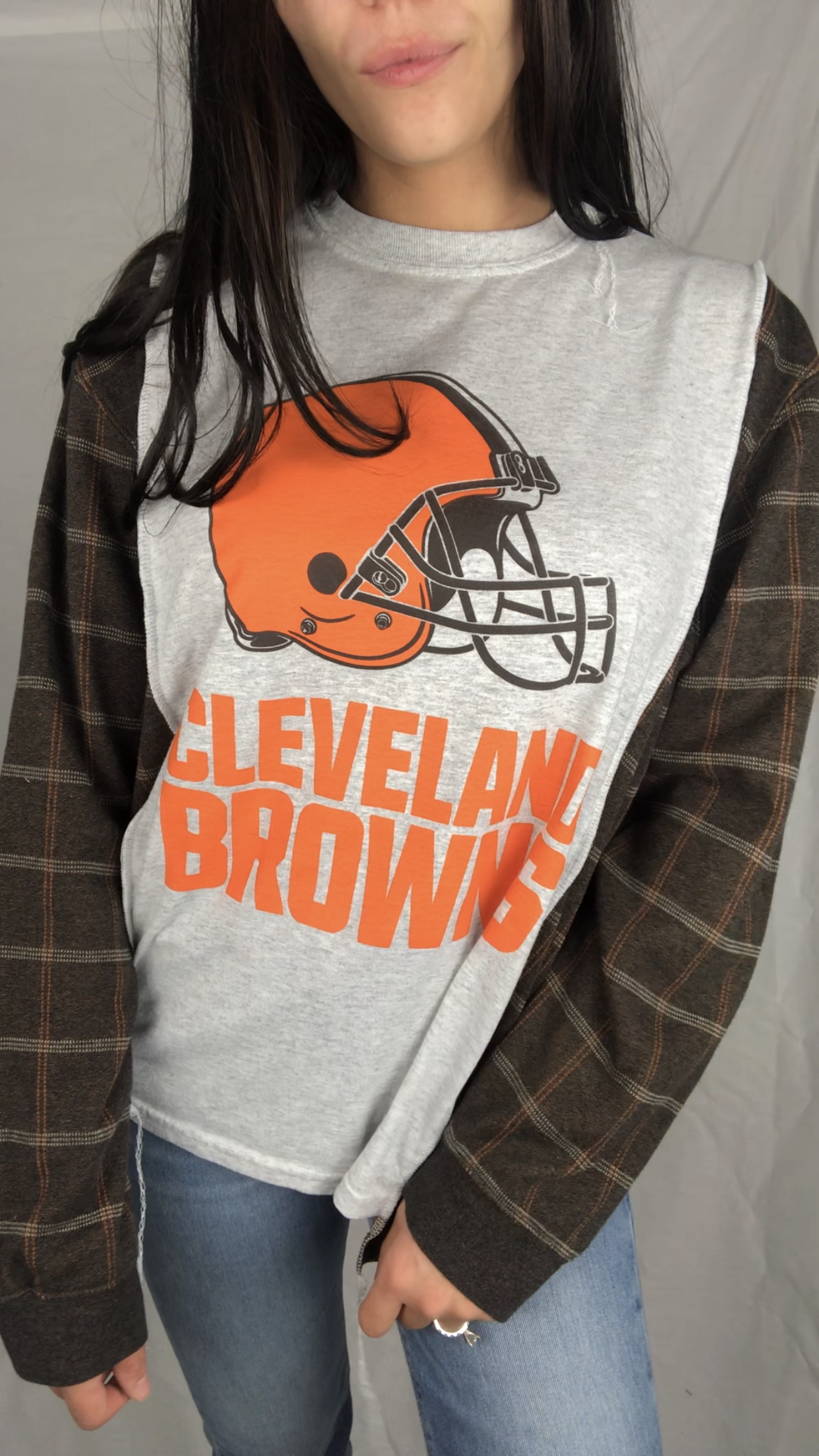 CLEVELAND BROWNS KNIT SLEEVES TOP