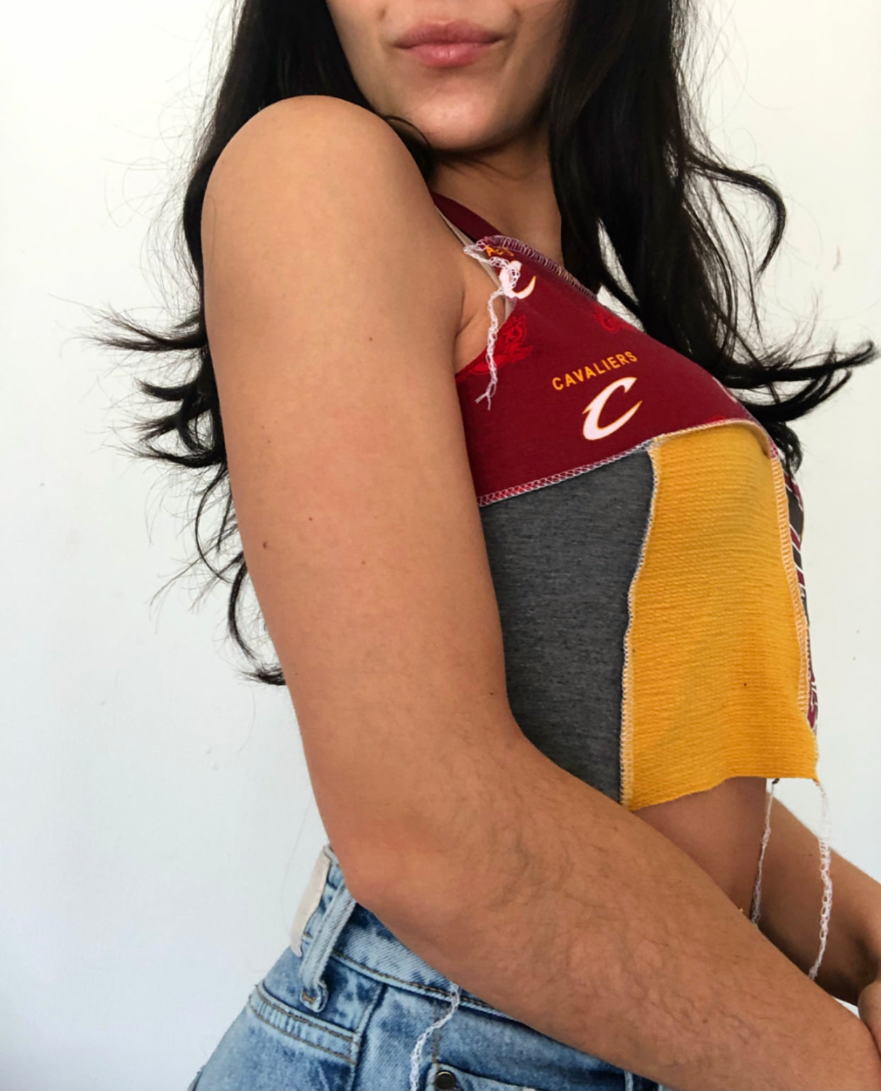 Wine & Gold Cavs Patchwork Tank